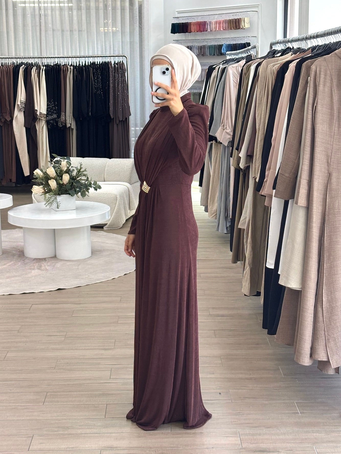 HIBA FORMAL DRESS- BROWN