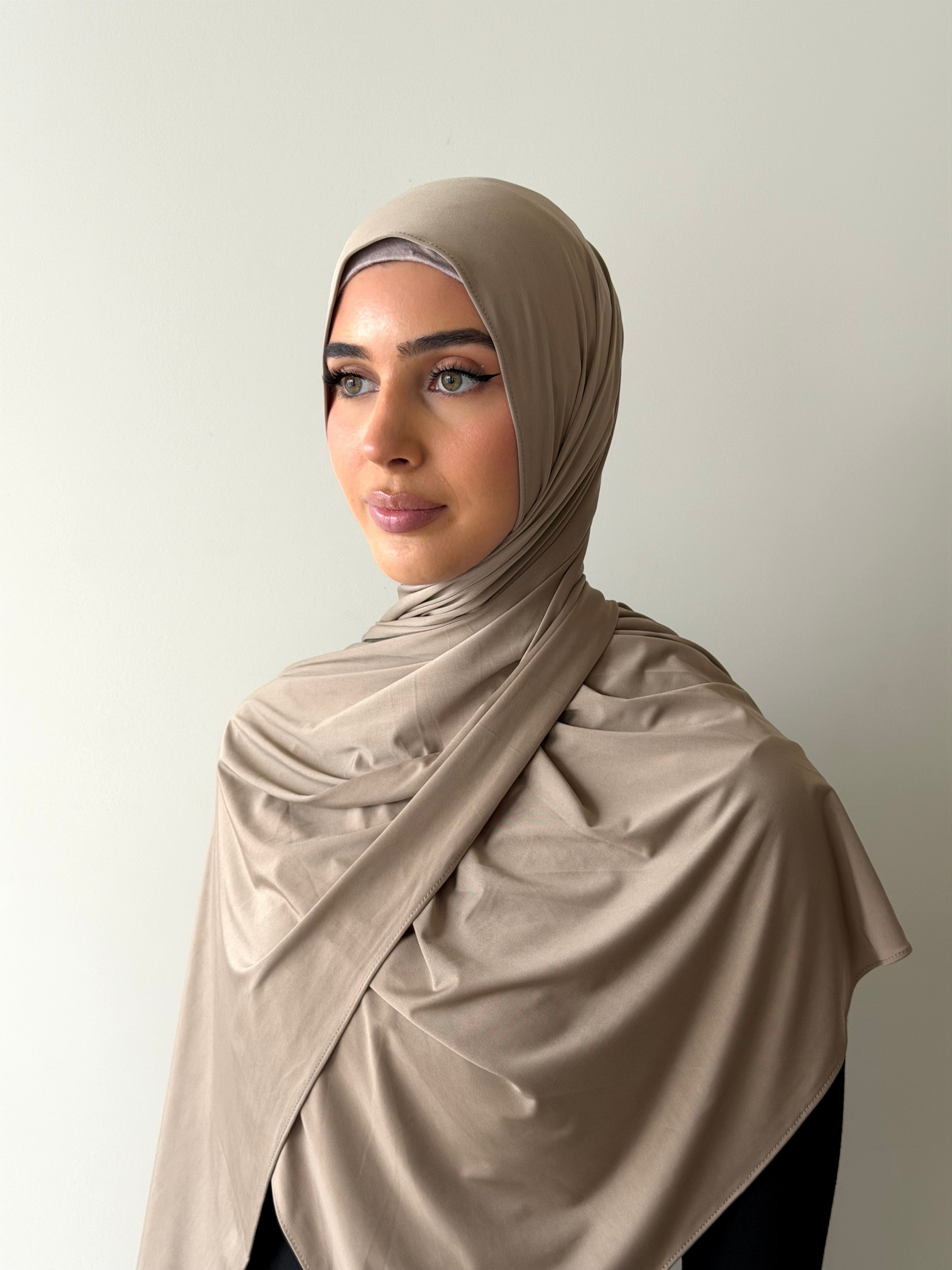 LIQUID JERSEY HIJAB- TAUPE