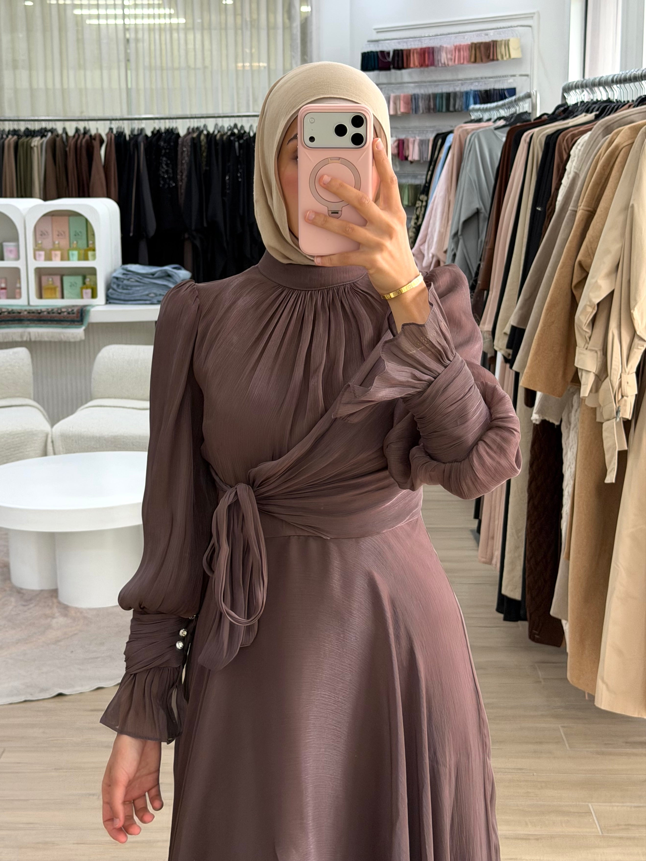 HODA FORMAL DRESS - BROWN