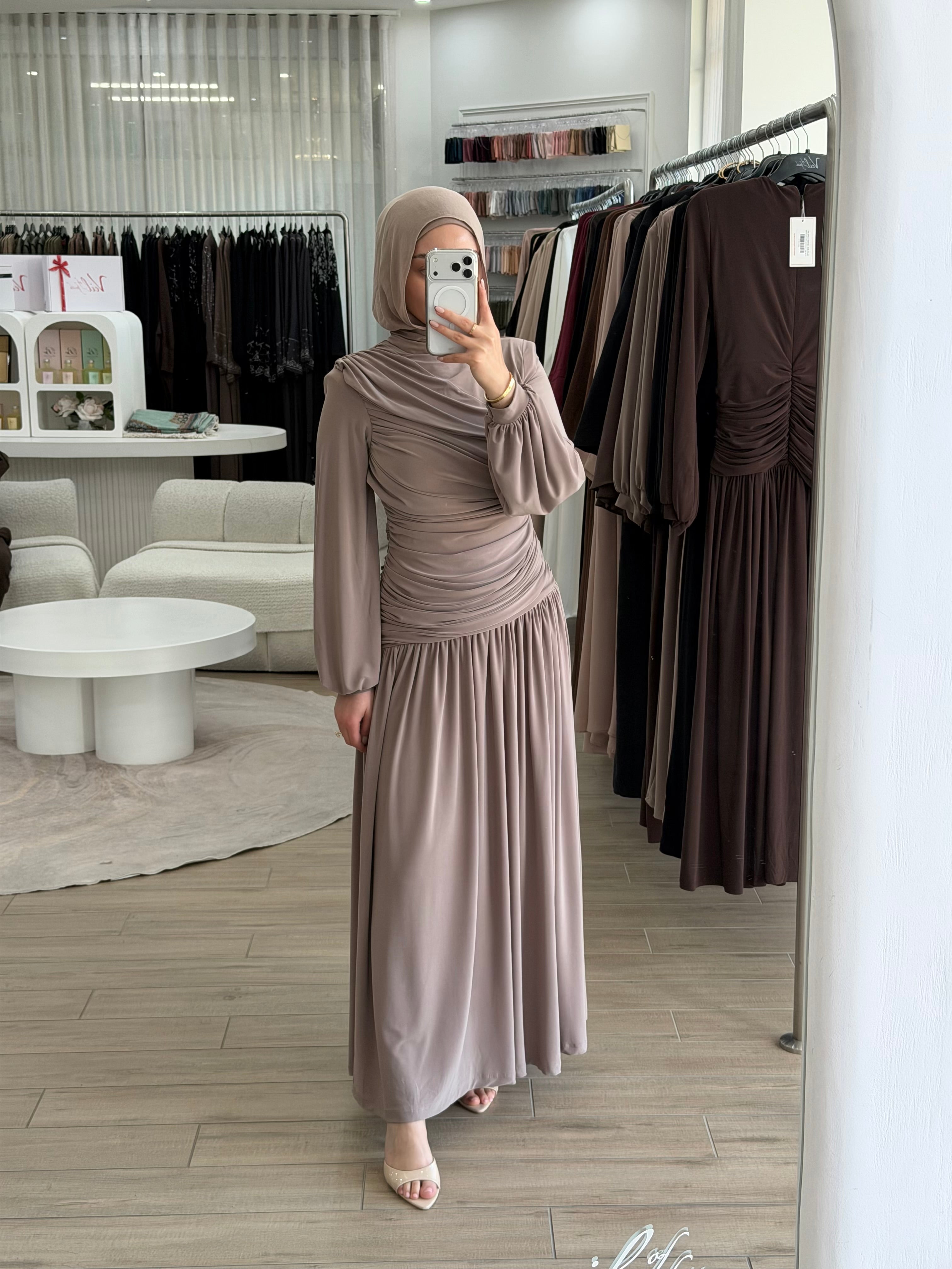 RUCHED JERSEY DRESS