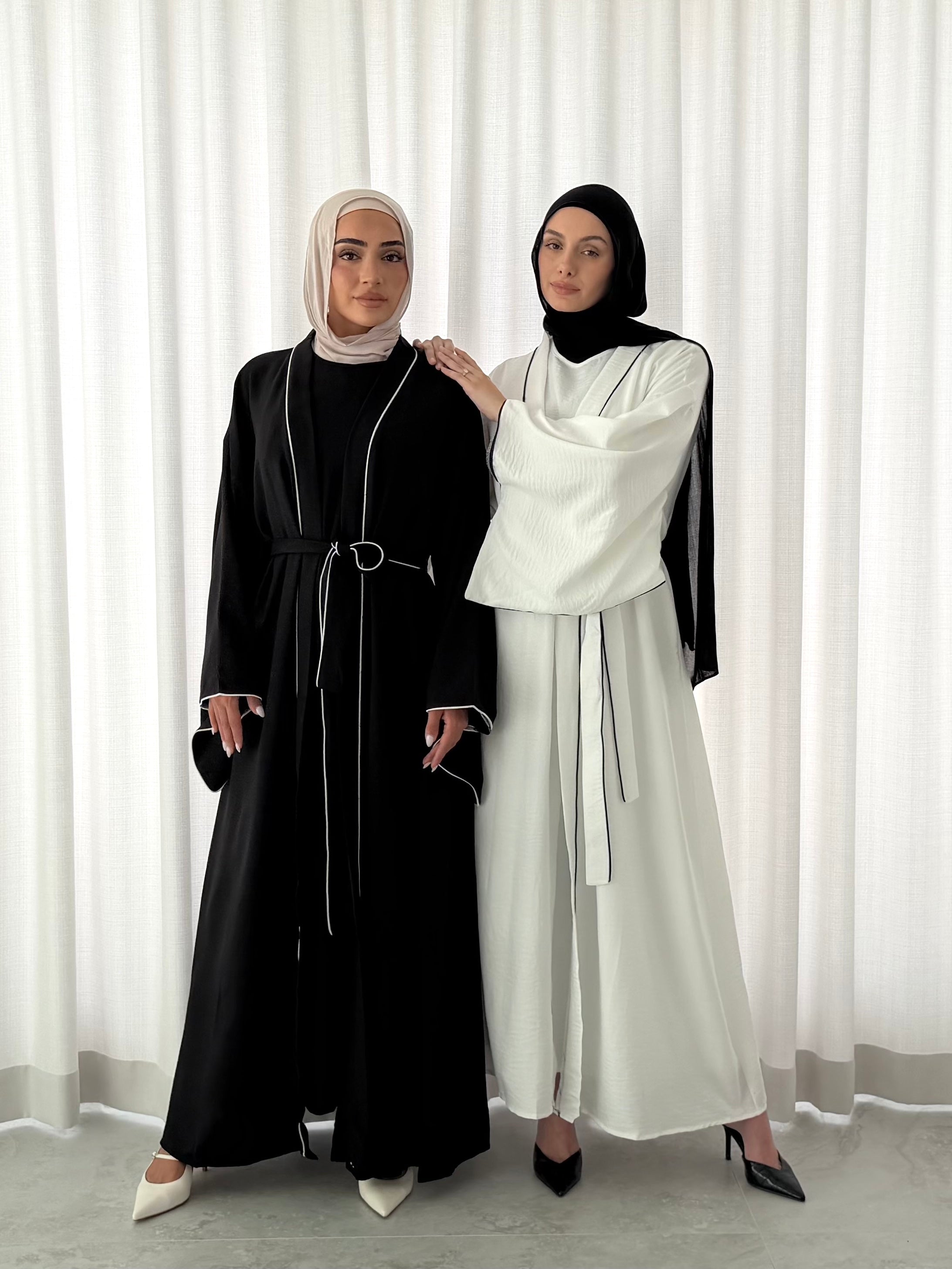 women's 2 piece abaya set, lightweight for spring/summer. full length, maxi with long sleeves with full coverage and suitable for modest hijab girls.