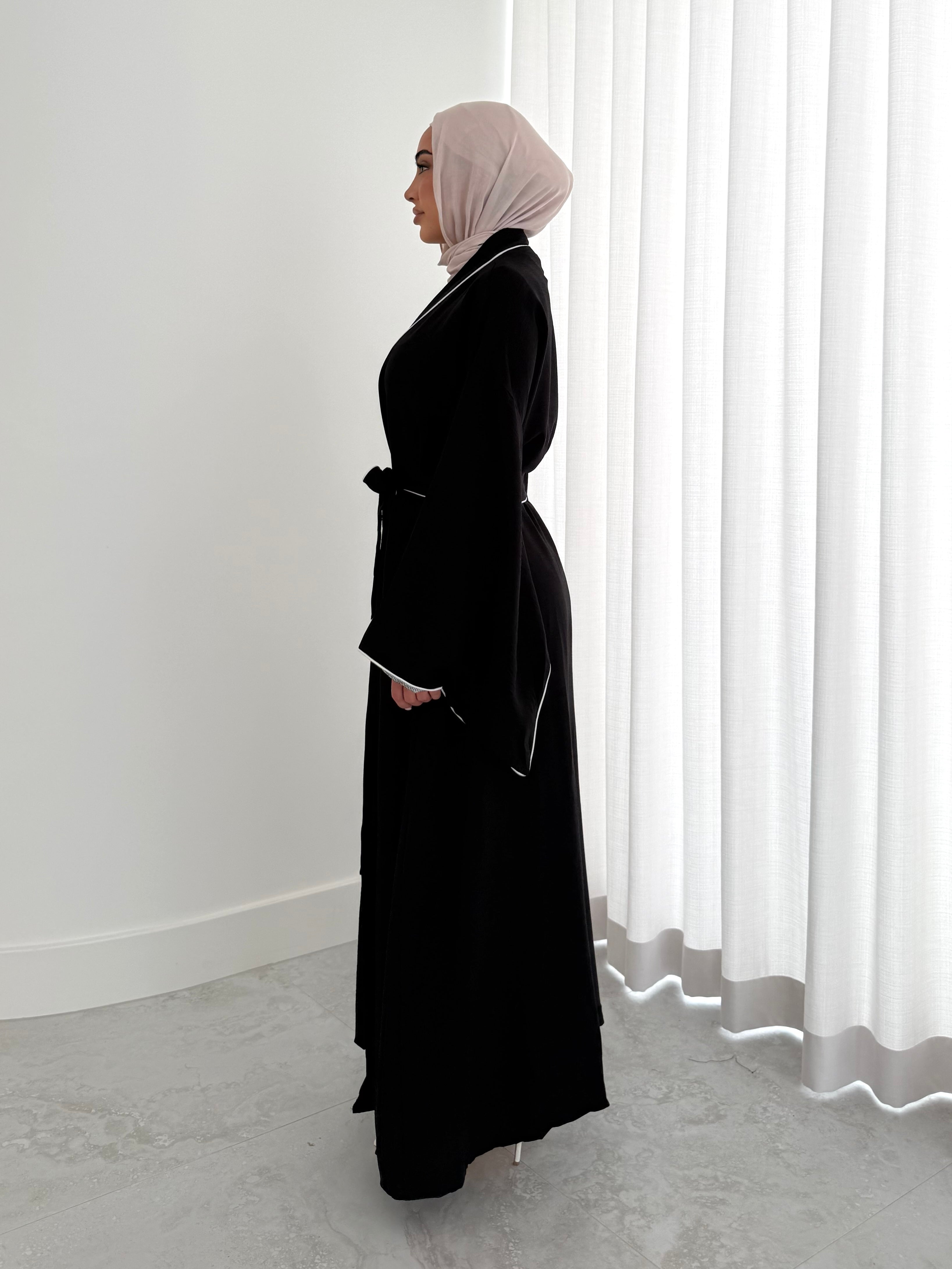 women's 2 piece abaya set, lightweight for spring/summer. full length, maxi with long sleeves with full coverage and suitable for modest hijab girls.
