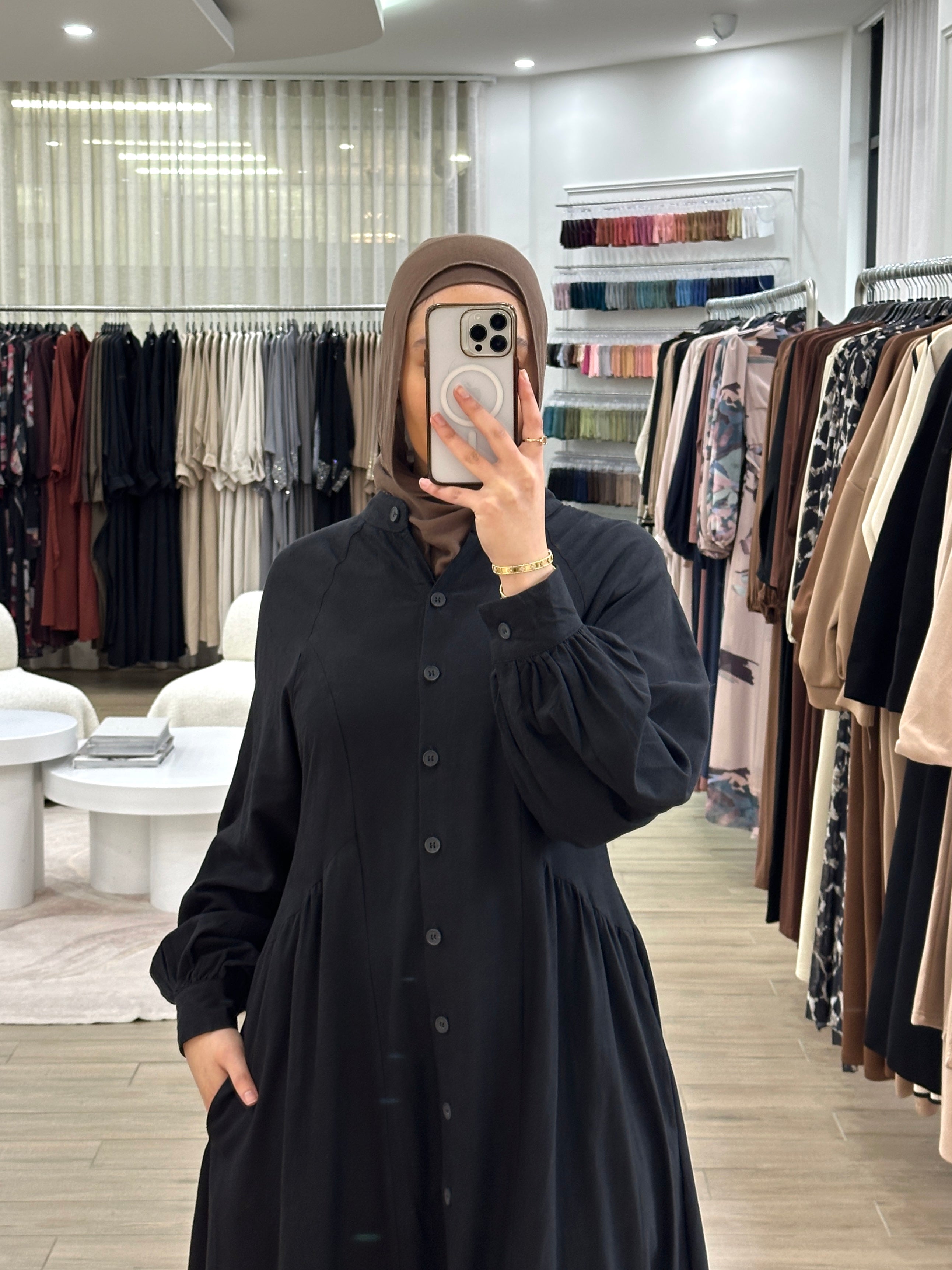 AQILLA BUTTON DRESS
