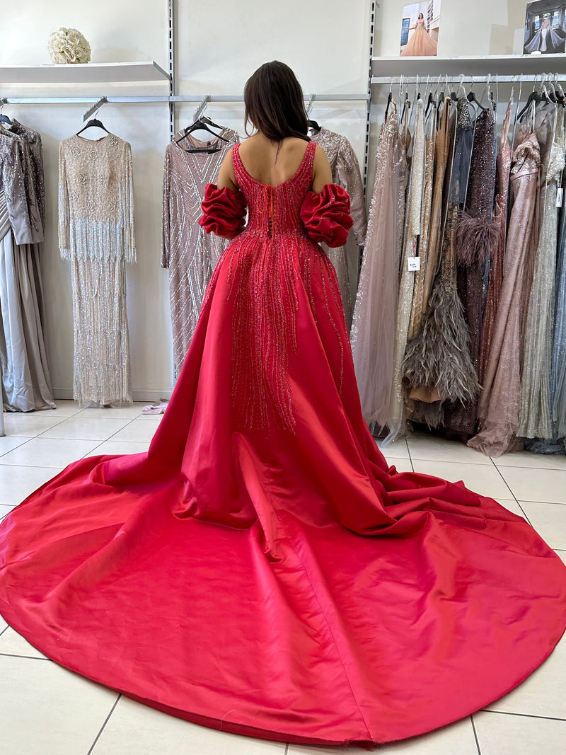 RED HIRE BALLGOWN