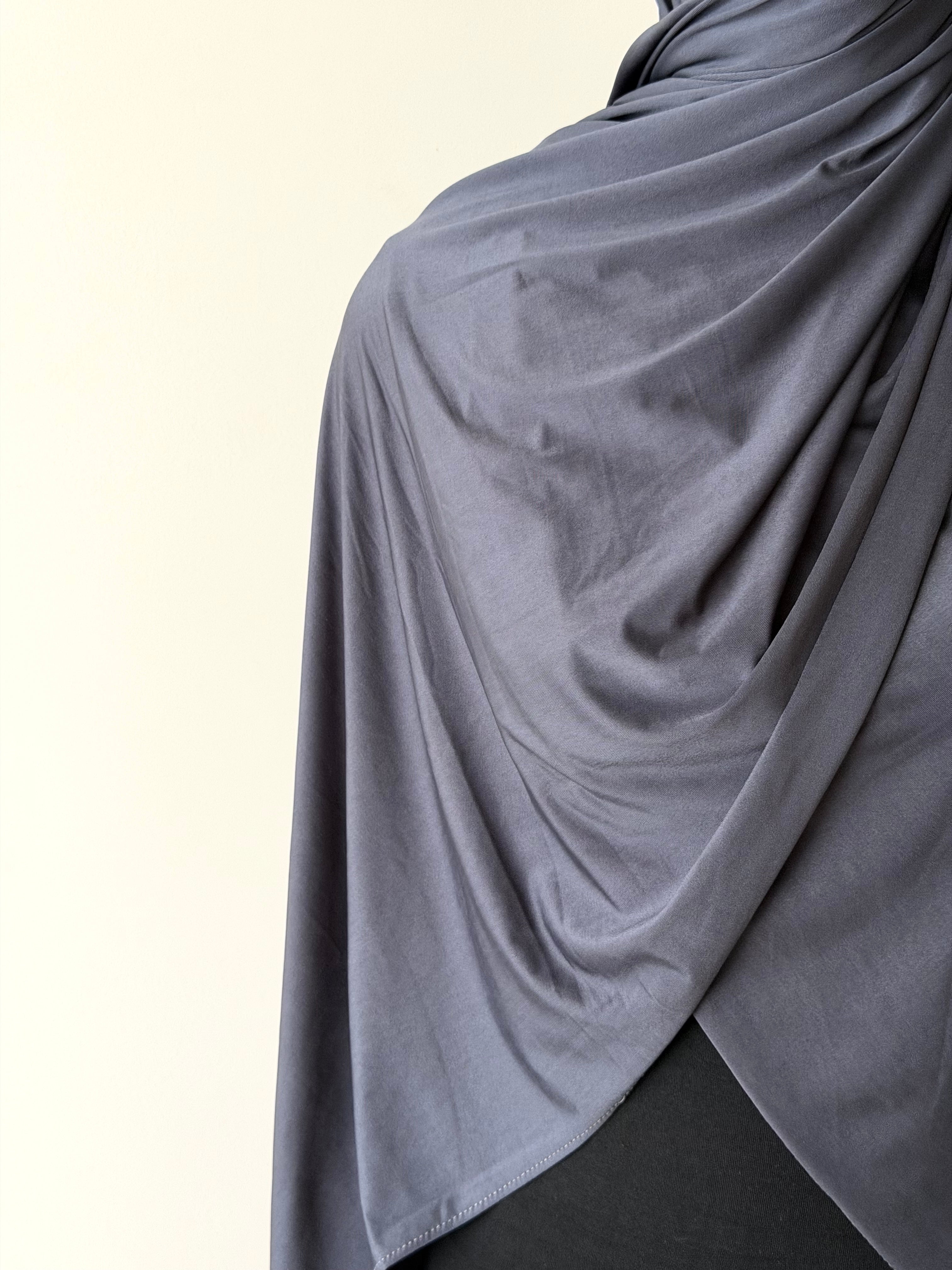 LIQUID JERSEY HIJAB- STEEL