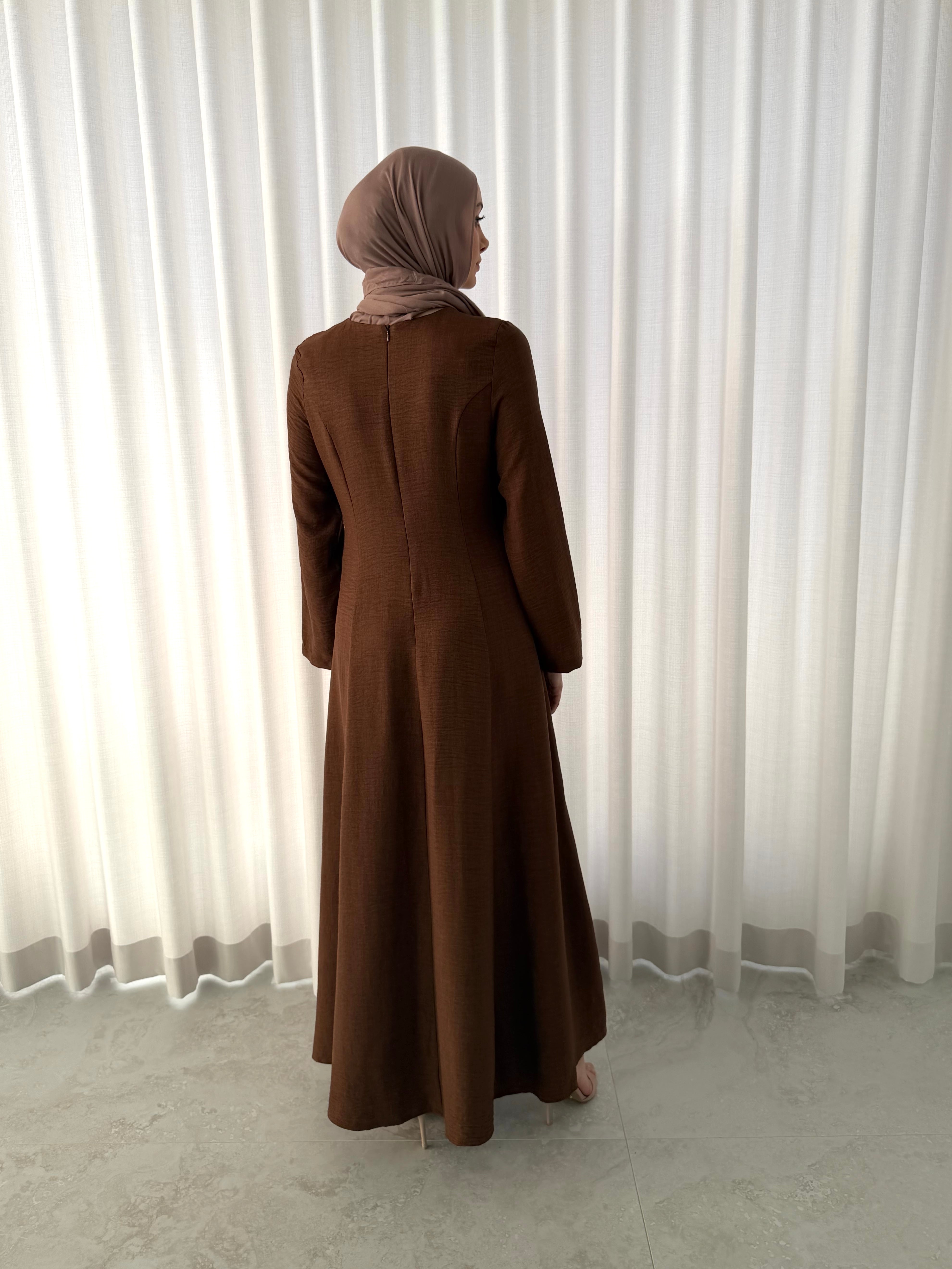 OASIS FLOW DRESS - BROWN