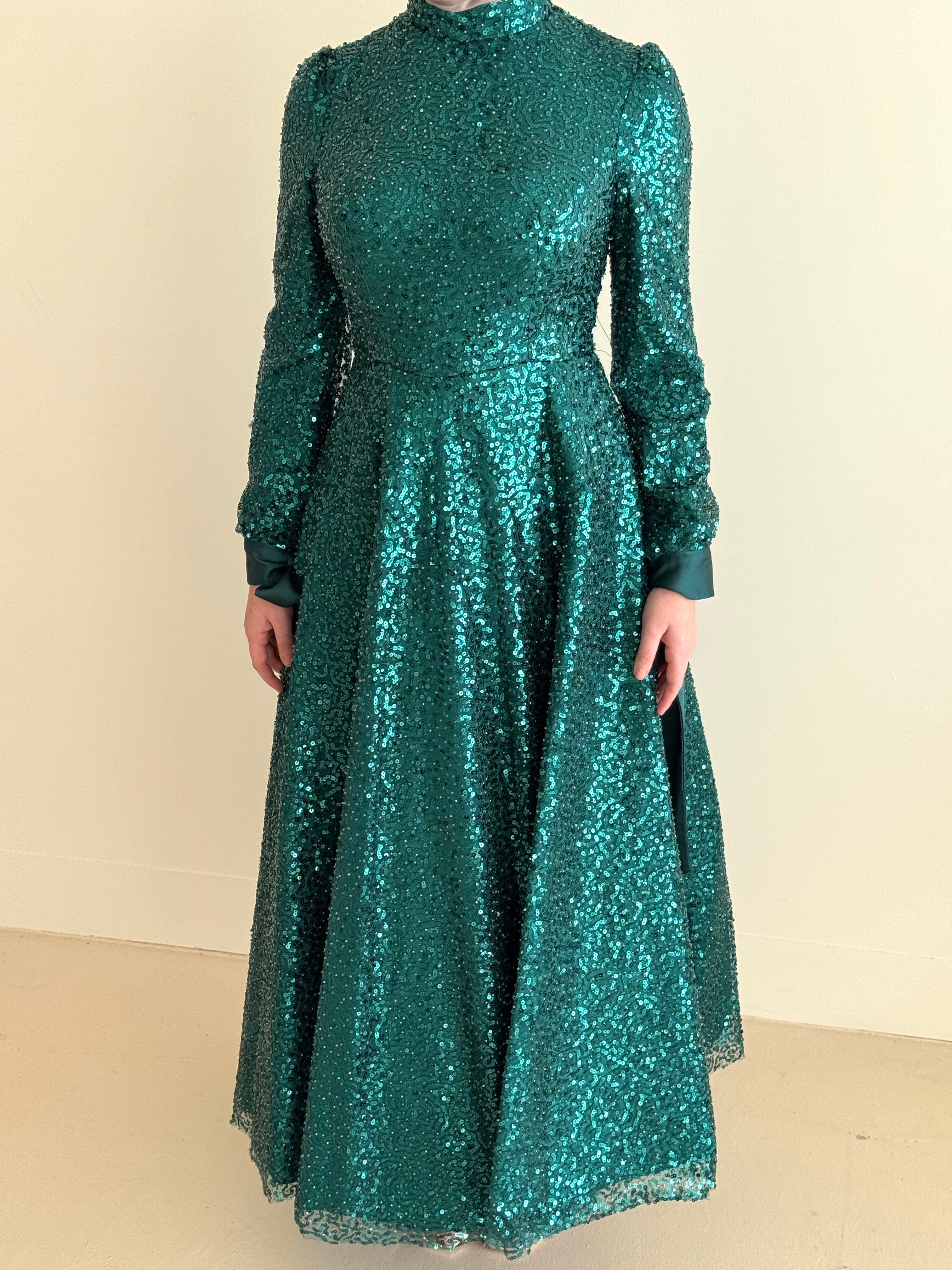 EMERALD SEQUINS BALLGOWN