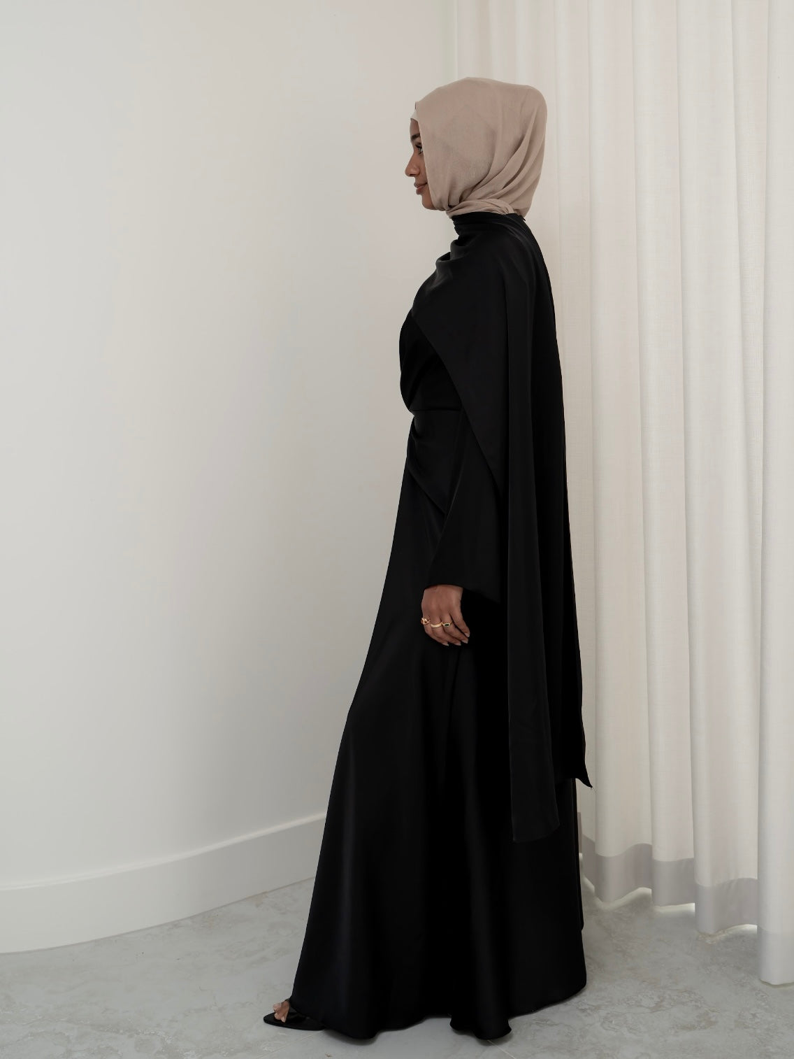 AURORA DRAPE FORMAL DRESS- BLACK