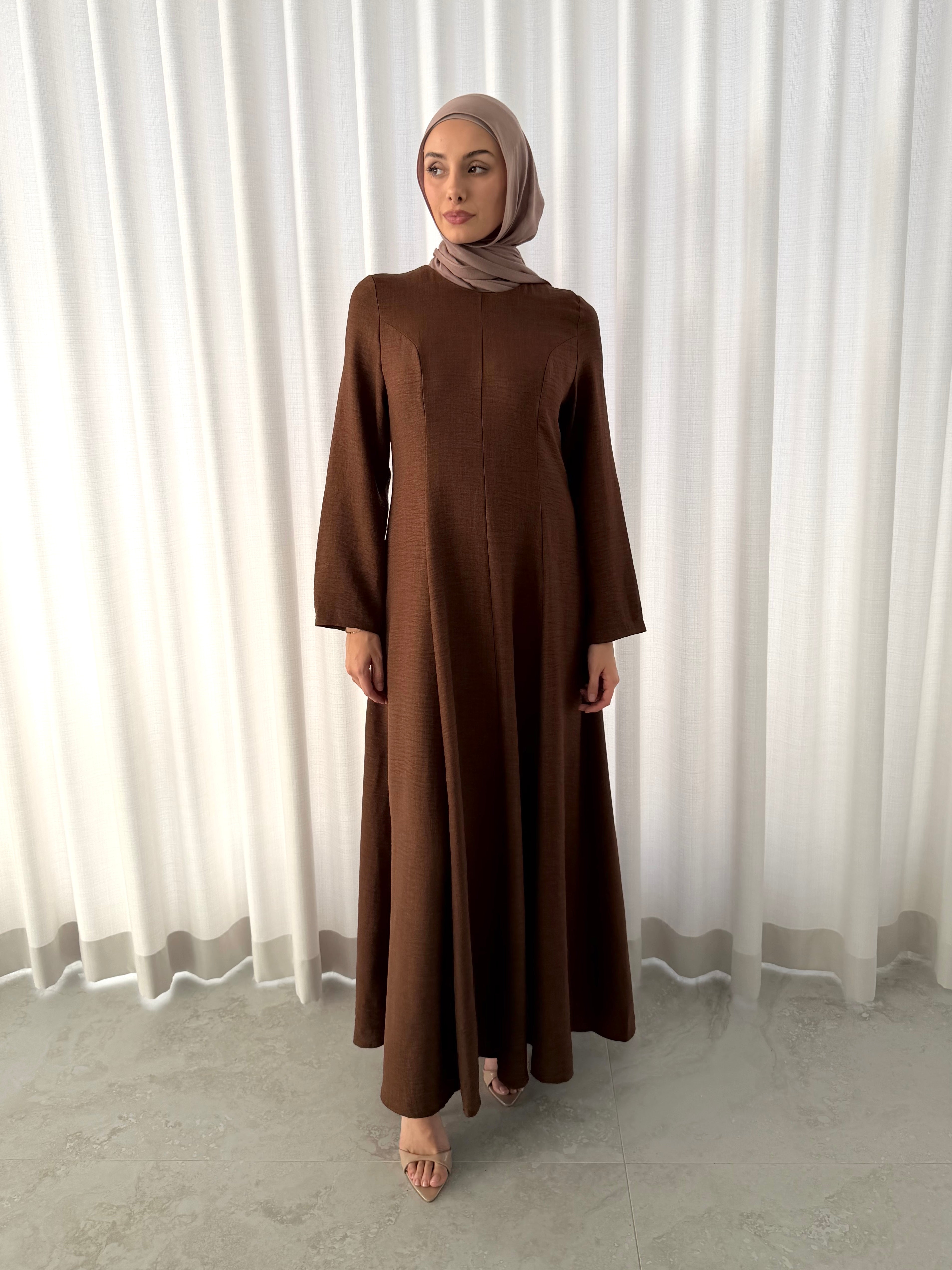 OASIS FLOW DRESS - BROWN