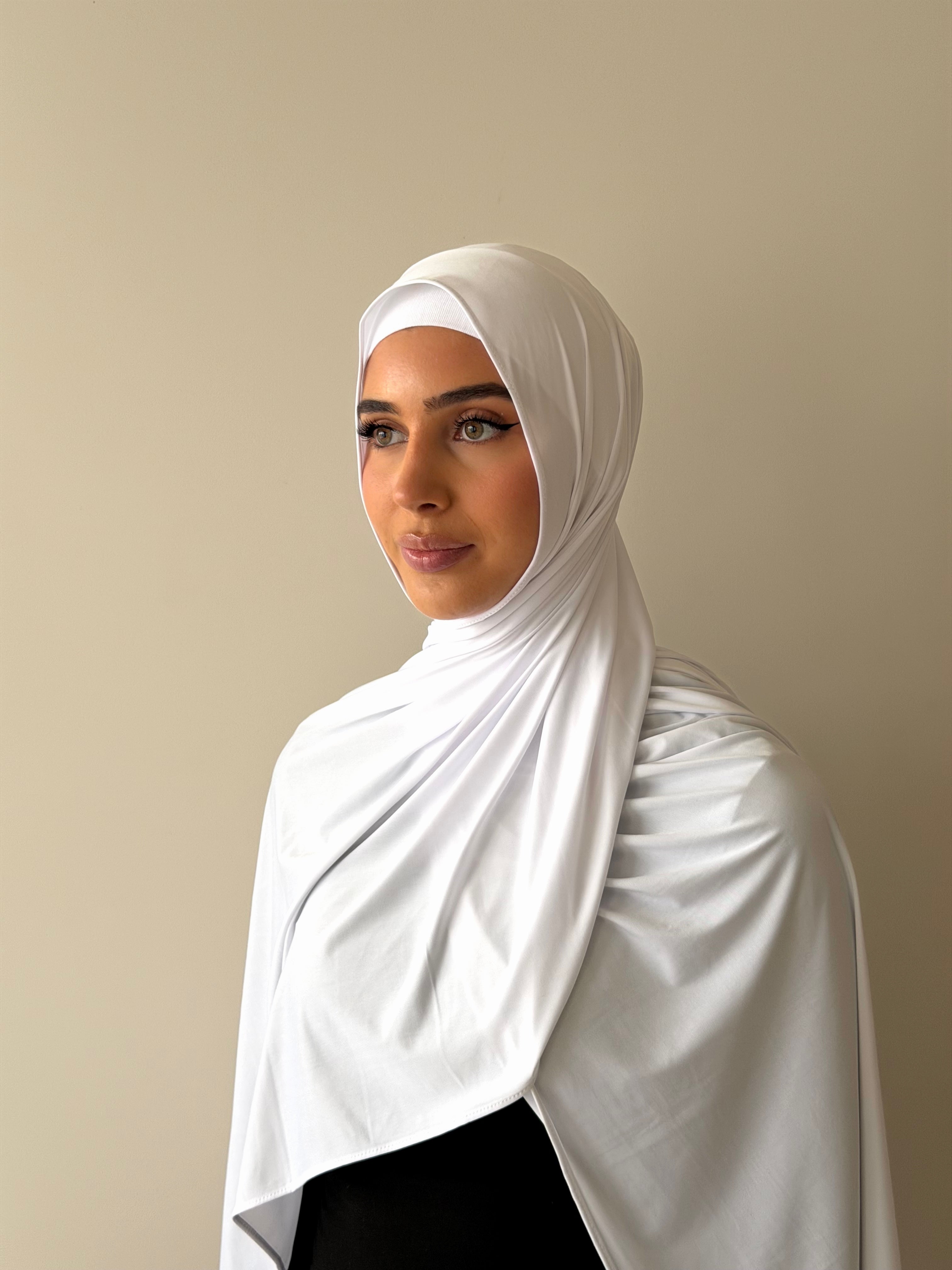 LIQUID JERSEY HIJAB- WHITE