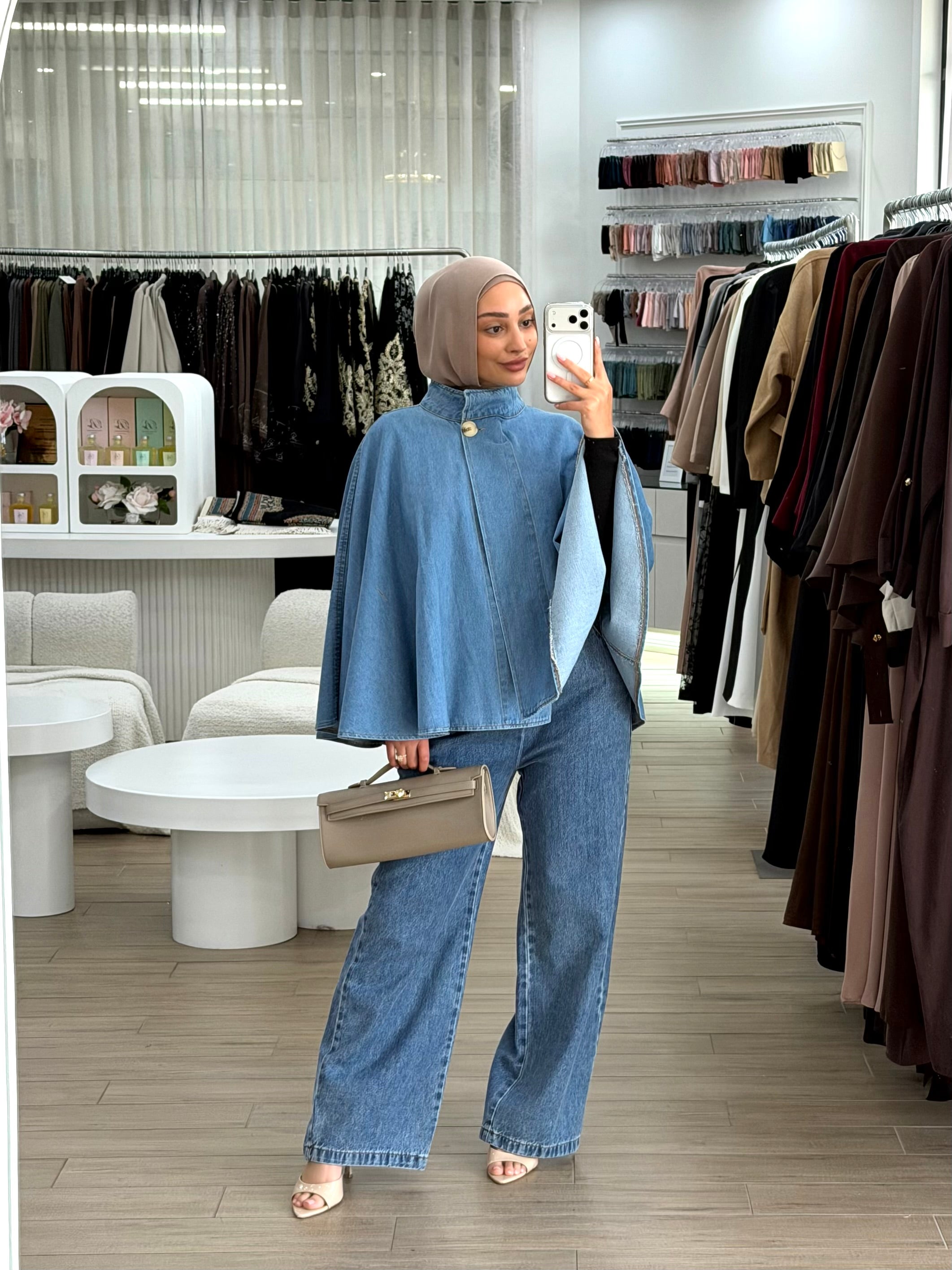 CITY GIRL PONCHO-DENIM