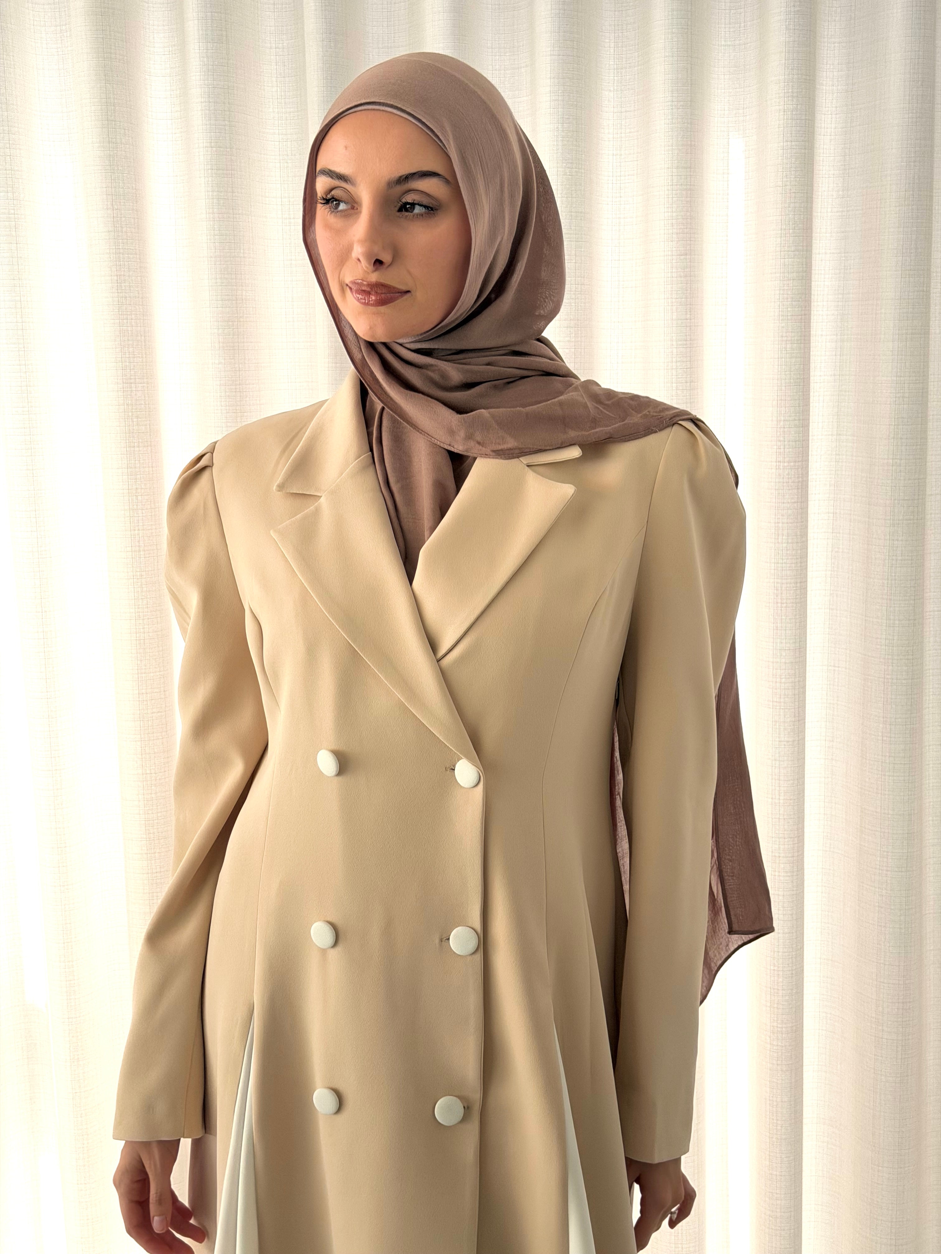 CONTRAST COAT DRESS