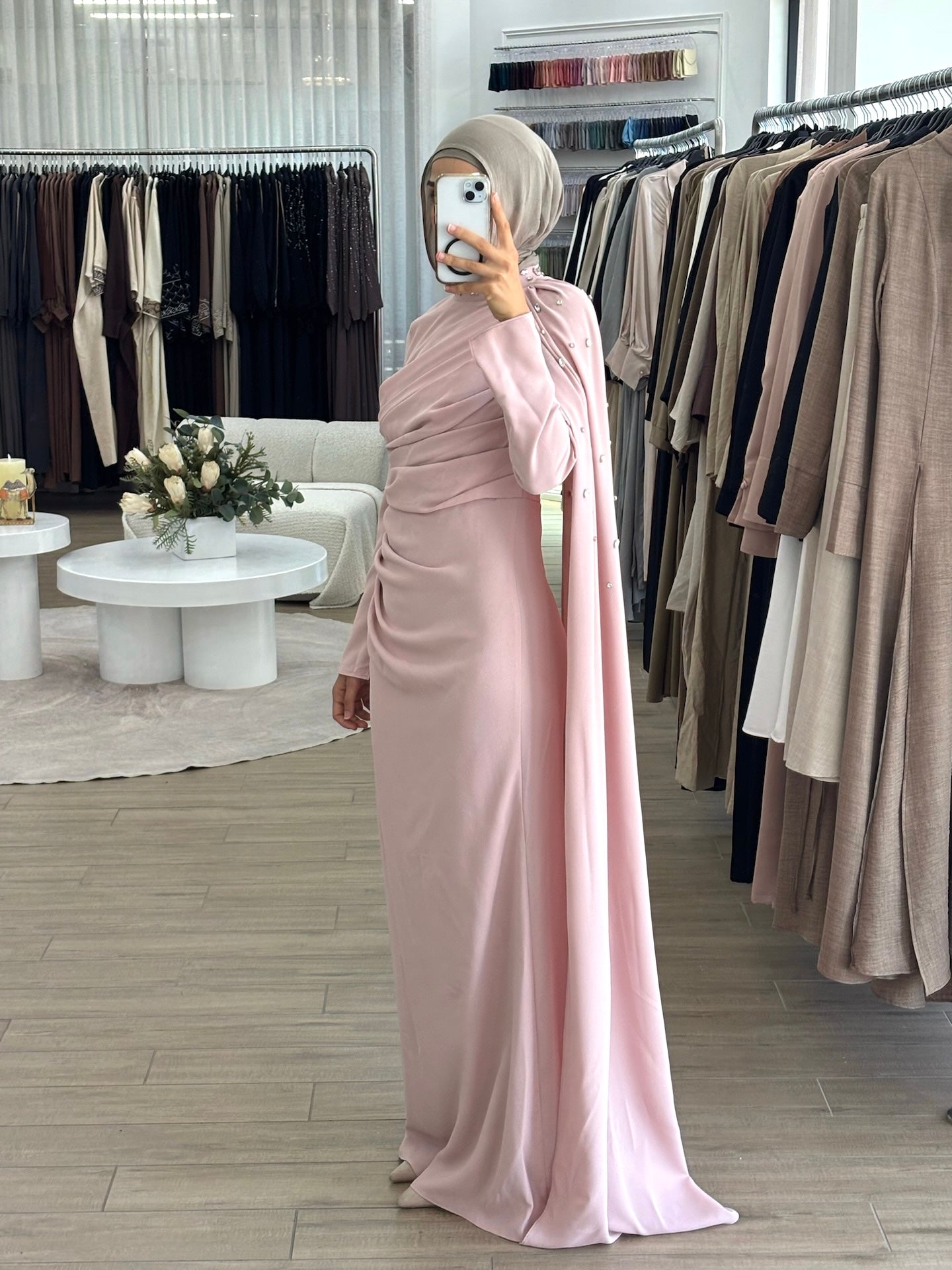 TIMELESS DRAPE DRESS- PINK