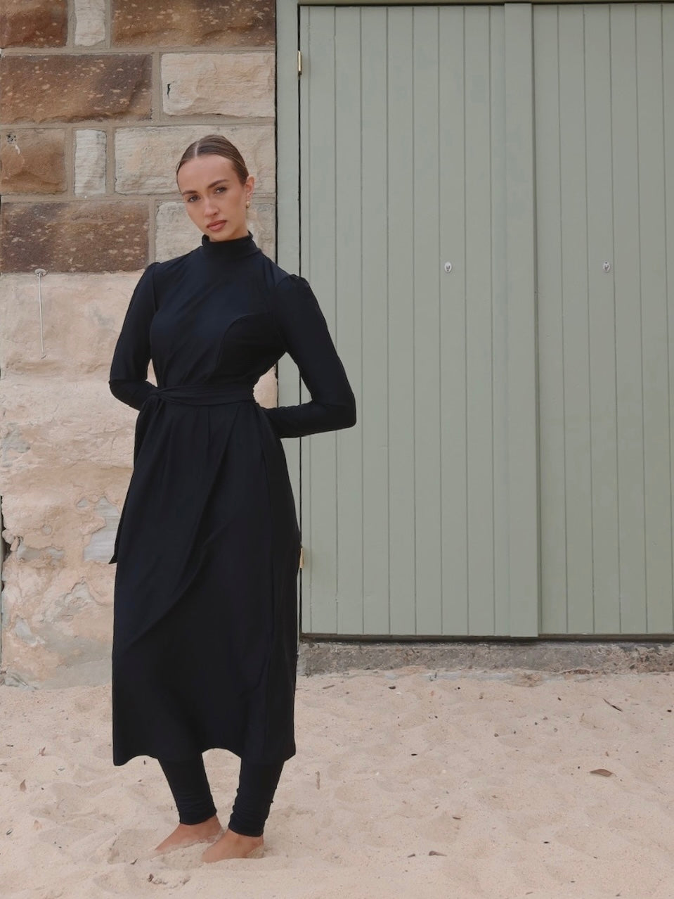 AZYA MAXI SWIMMING TUNIC-BLACK