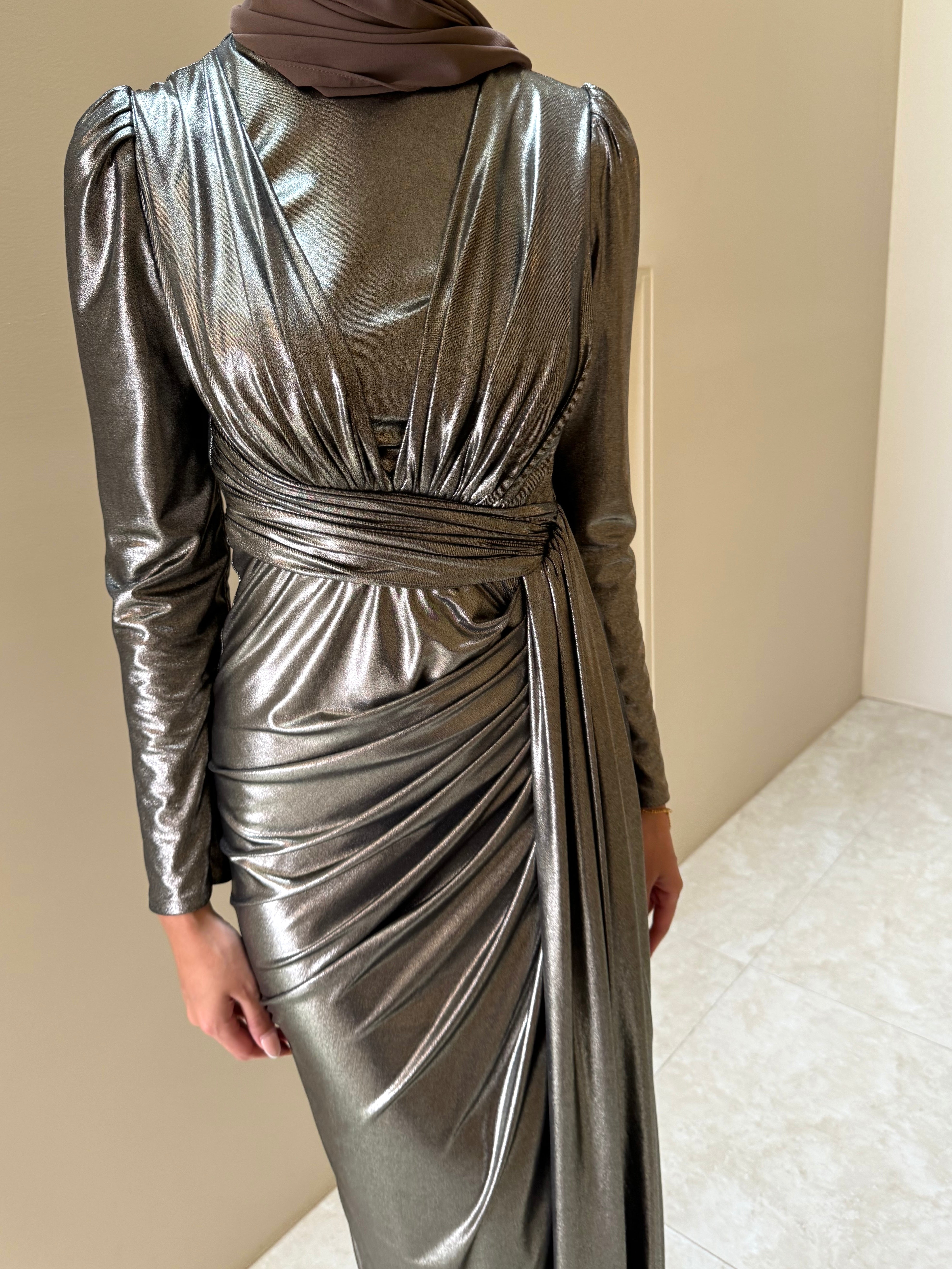 LINA METALLIC FORMAL DRESS