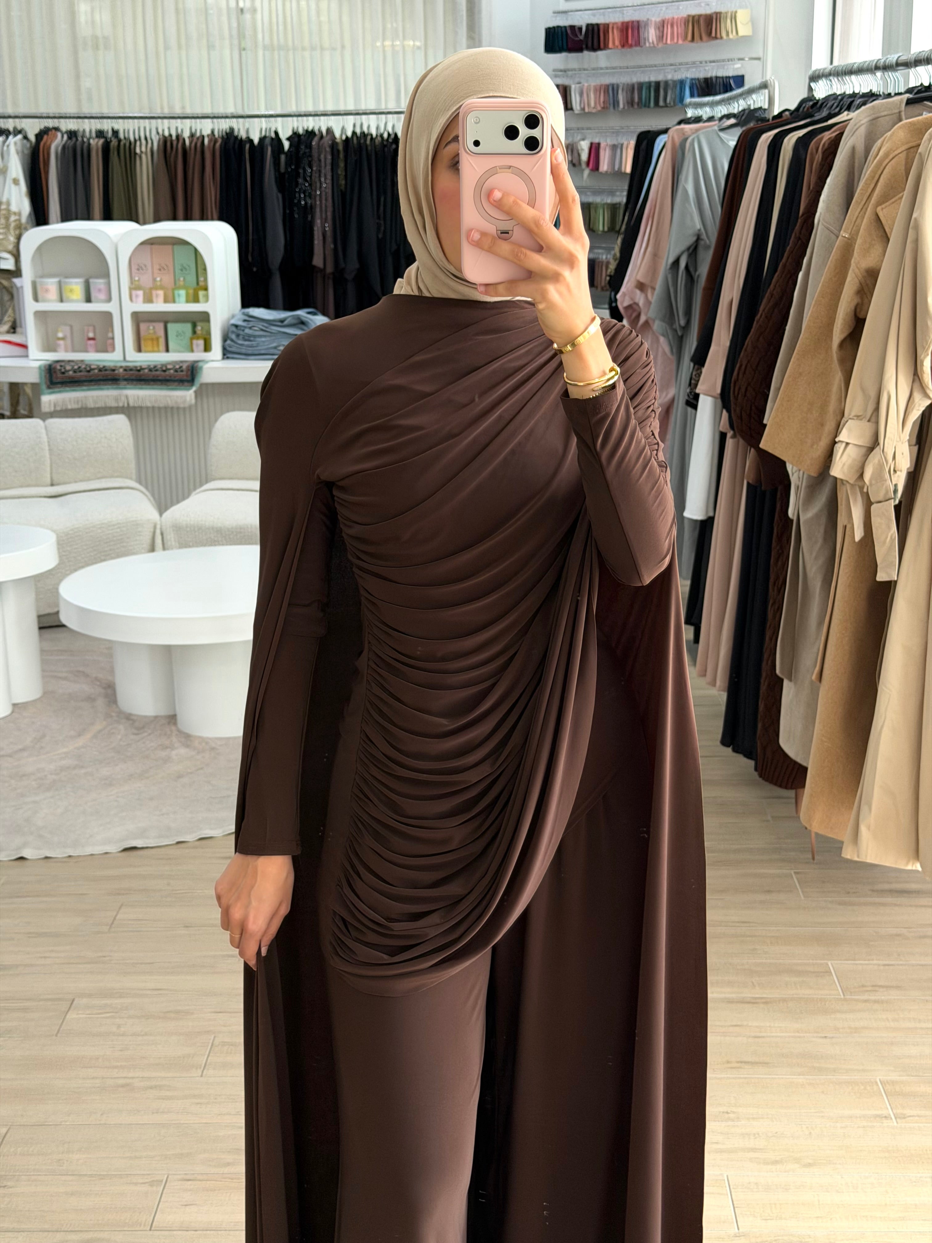 SNATCHED JERSEY SET - BROWN