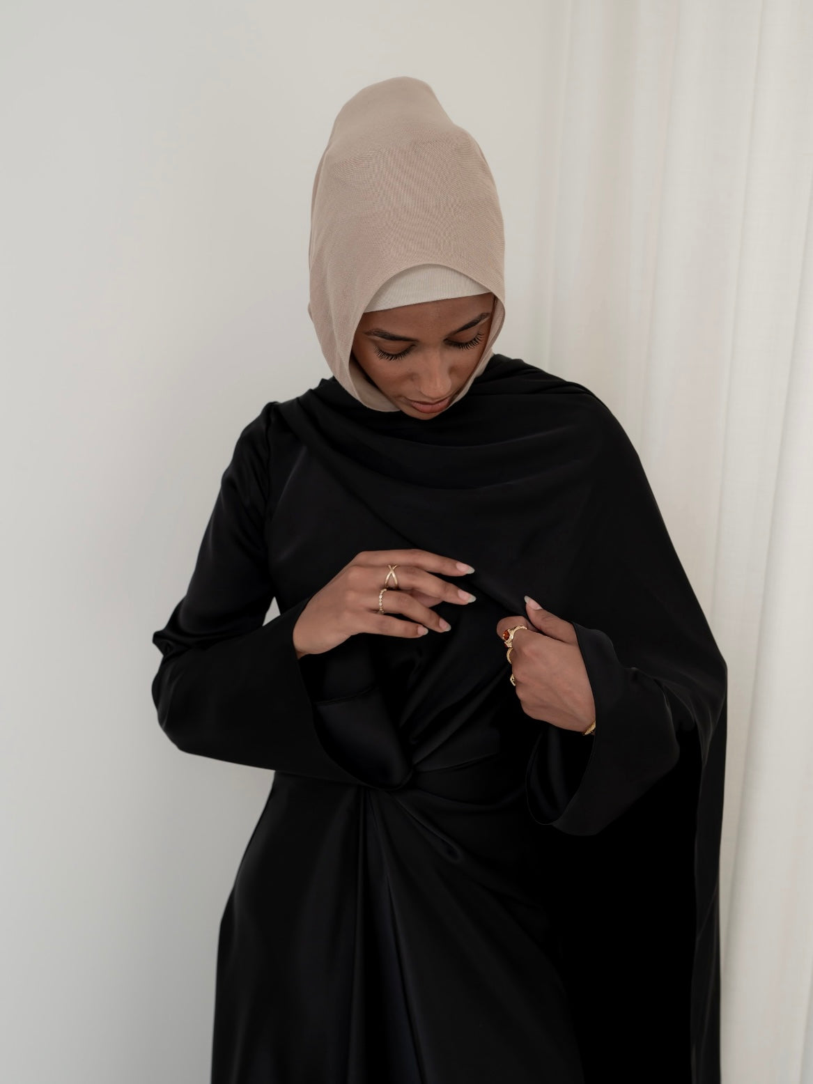 AURORA DRAPE FORMAL DRESS- BLACK