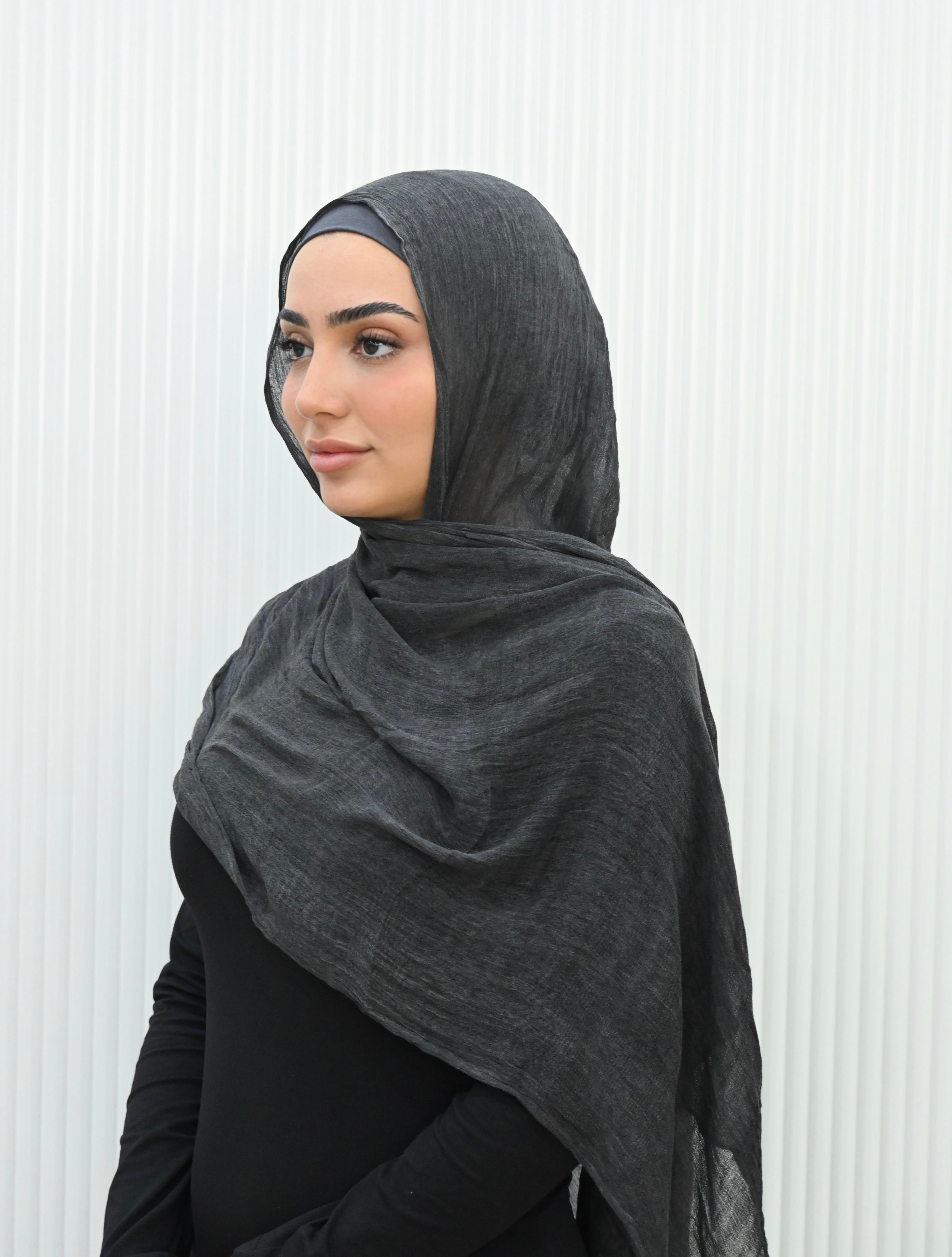TEXTURED HIJAB- BLACK