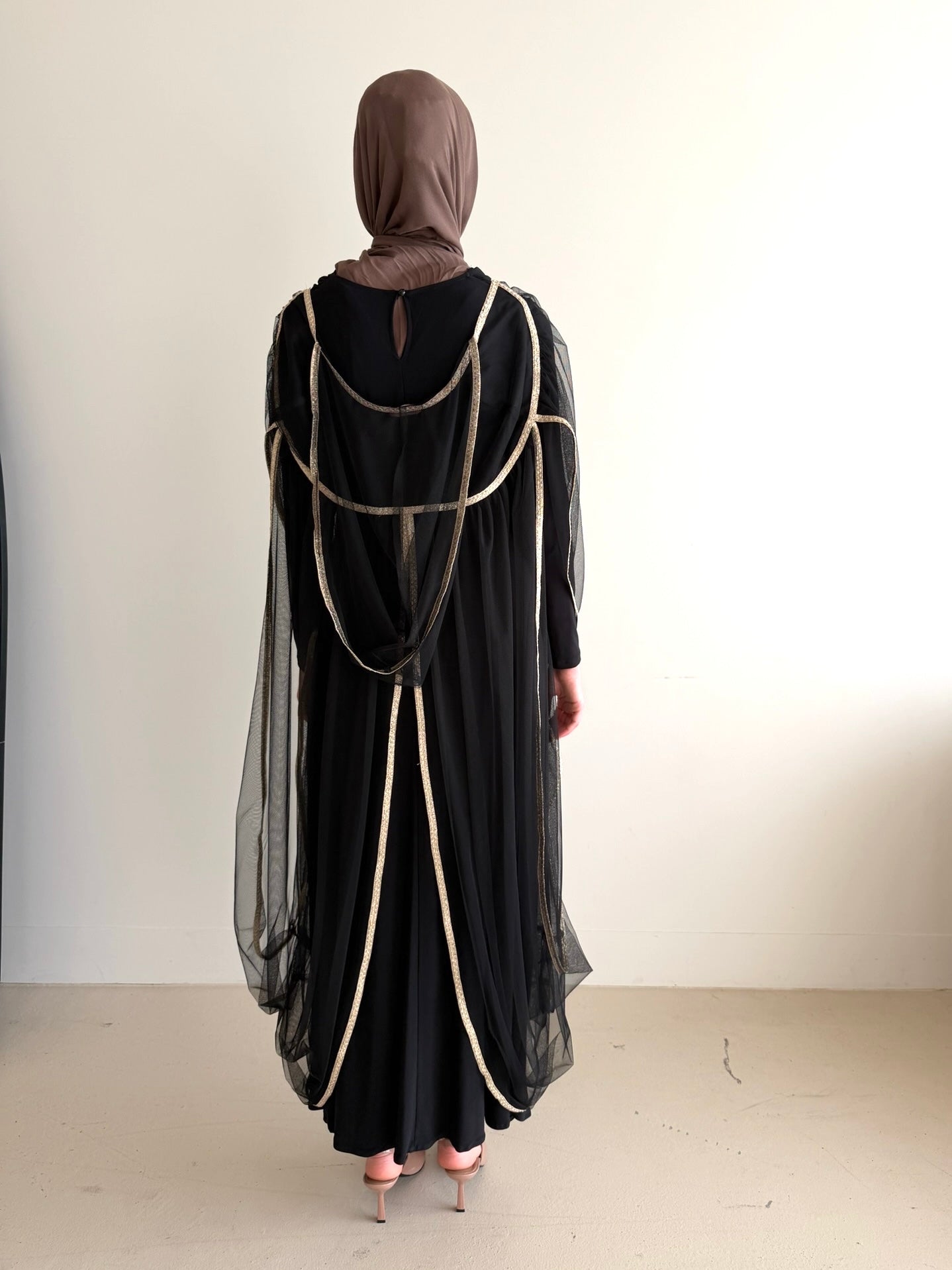 ZARIA RUCHED DRESS SET- BLACK