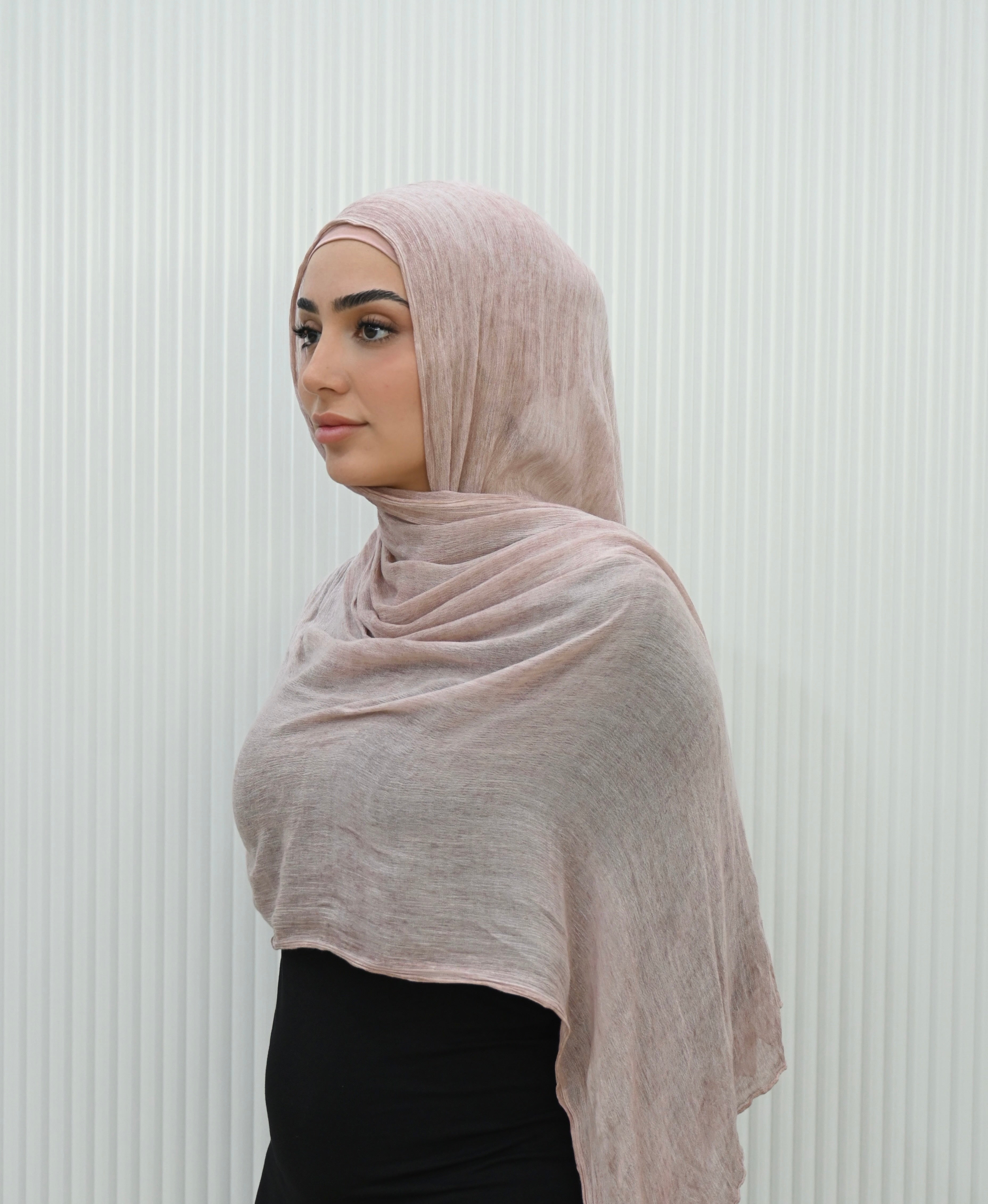 TEXTURED HIJAB- SOFT ROSE