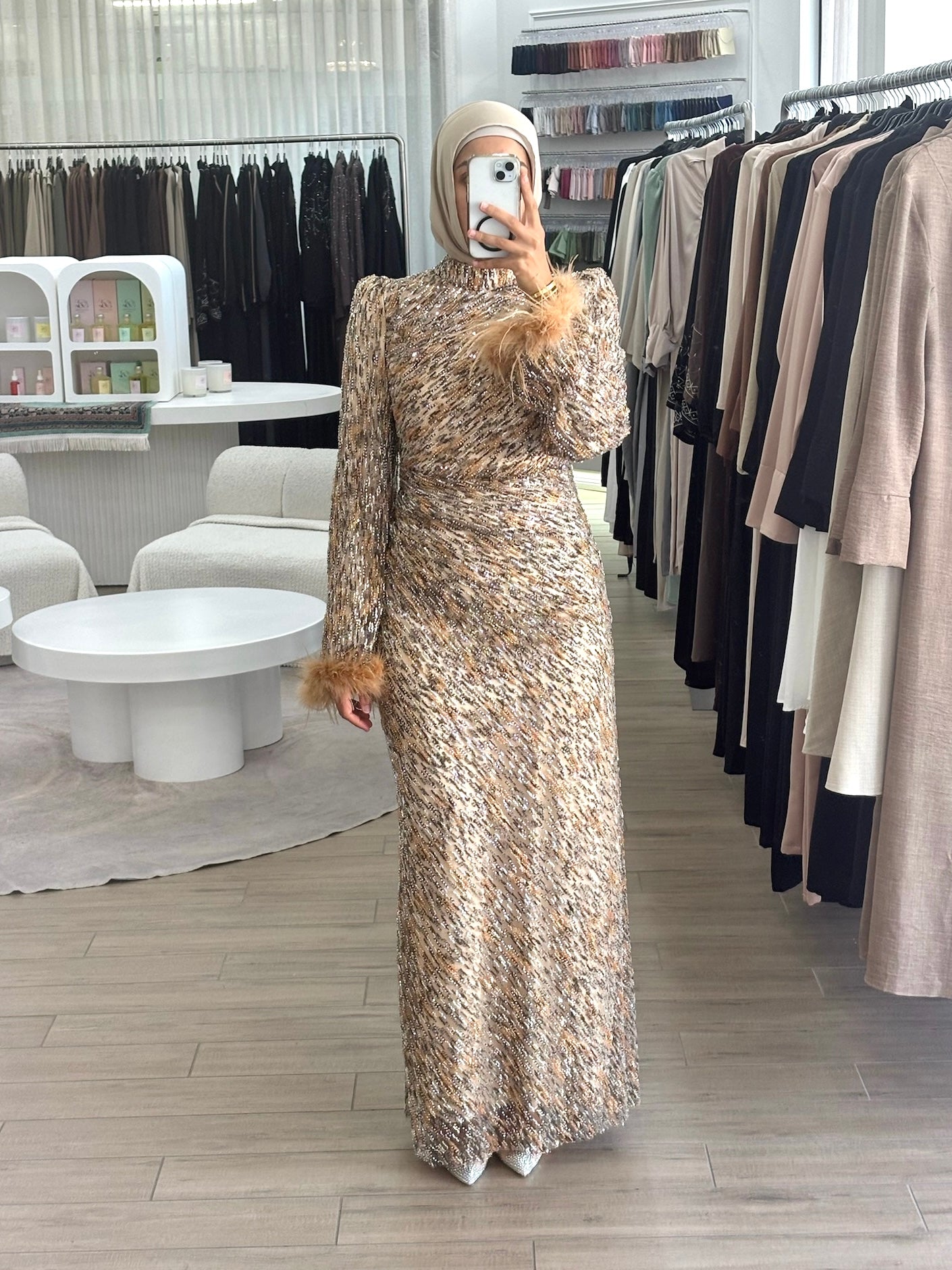 SIMA SEQUINS DRESS - BRONZE