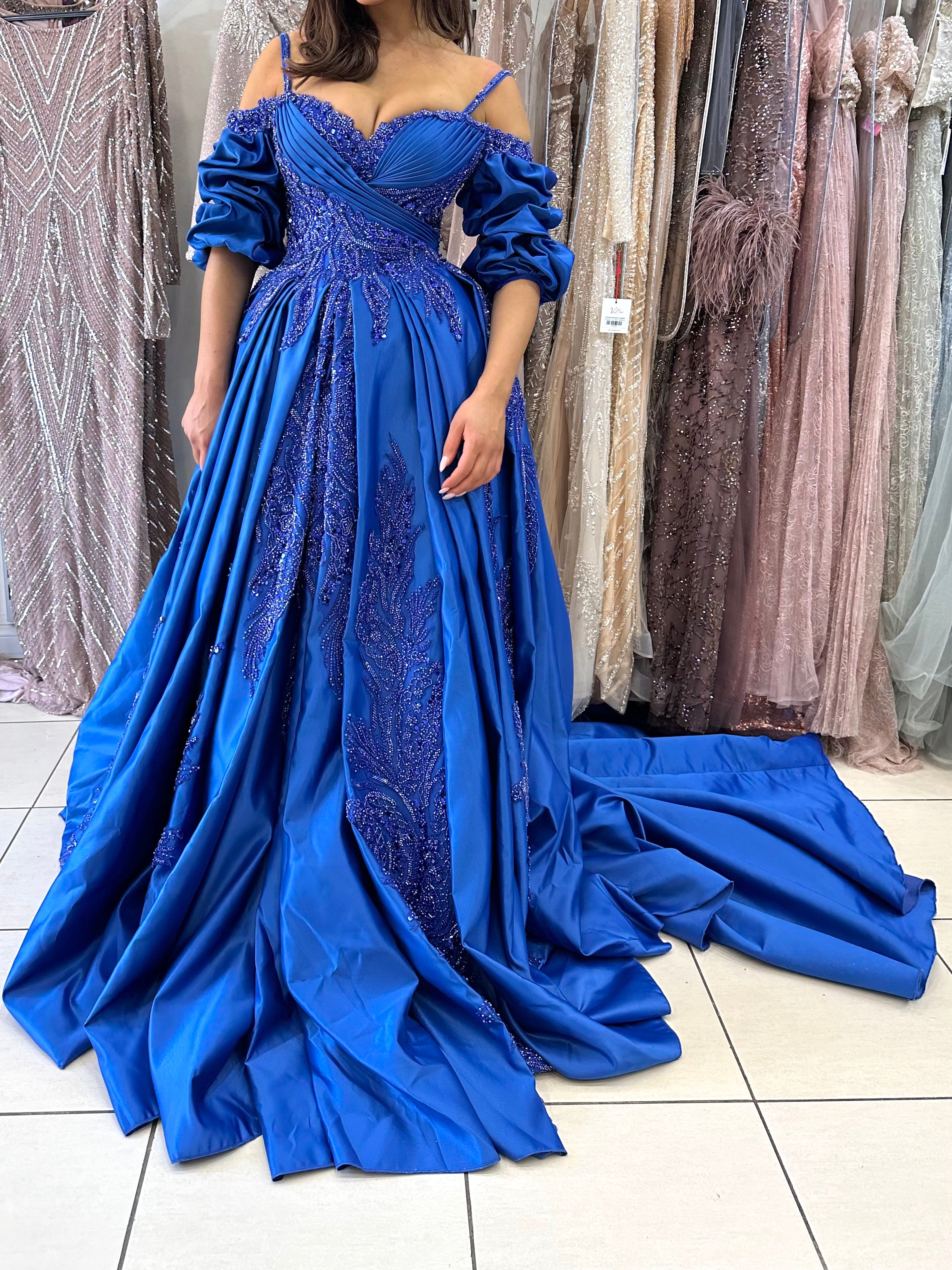 BLUE HIRE BALLGOWN