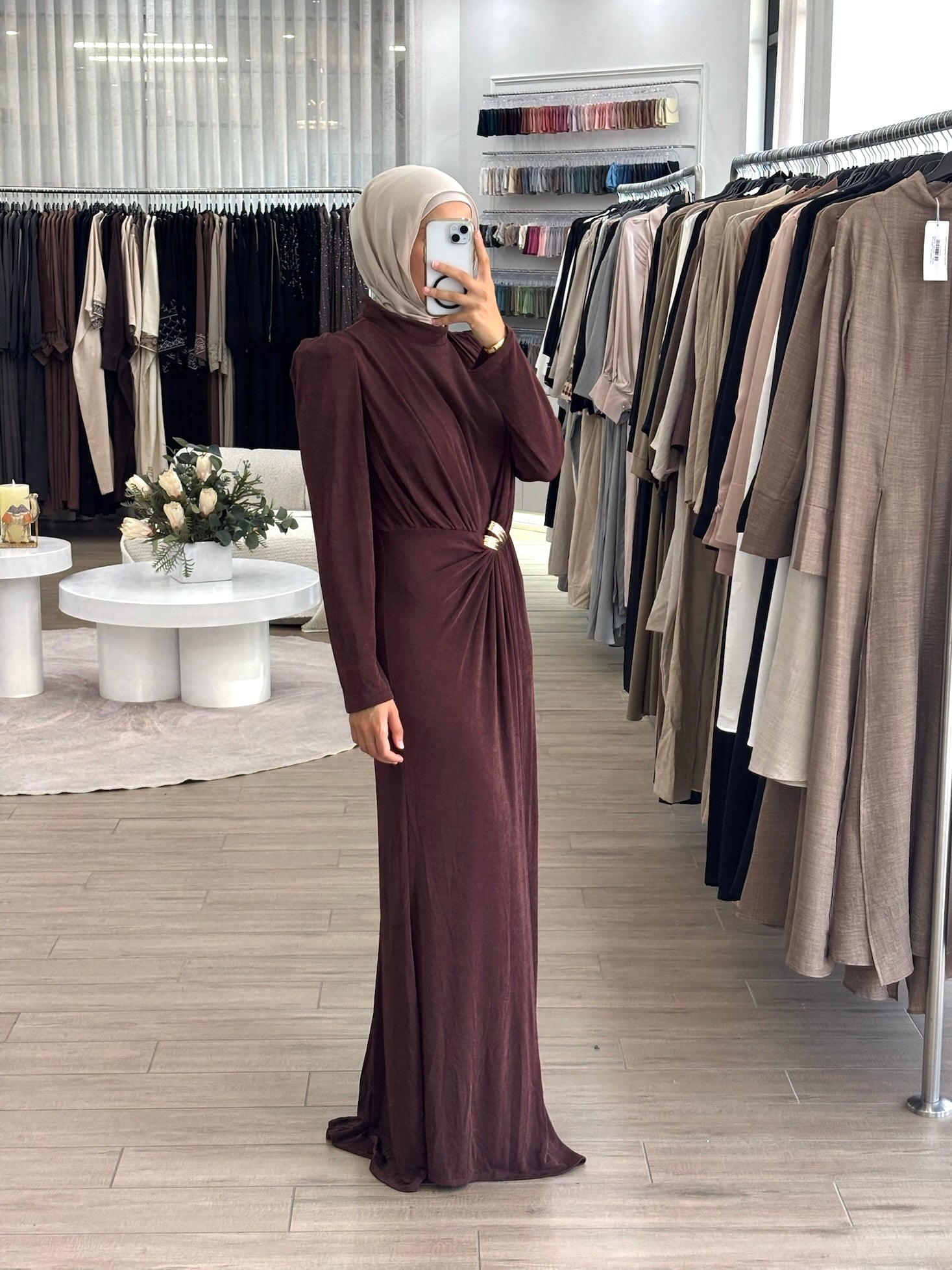HIBA FORMAL DRESS- BROWN