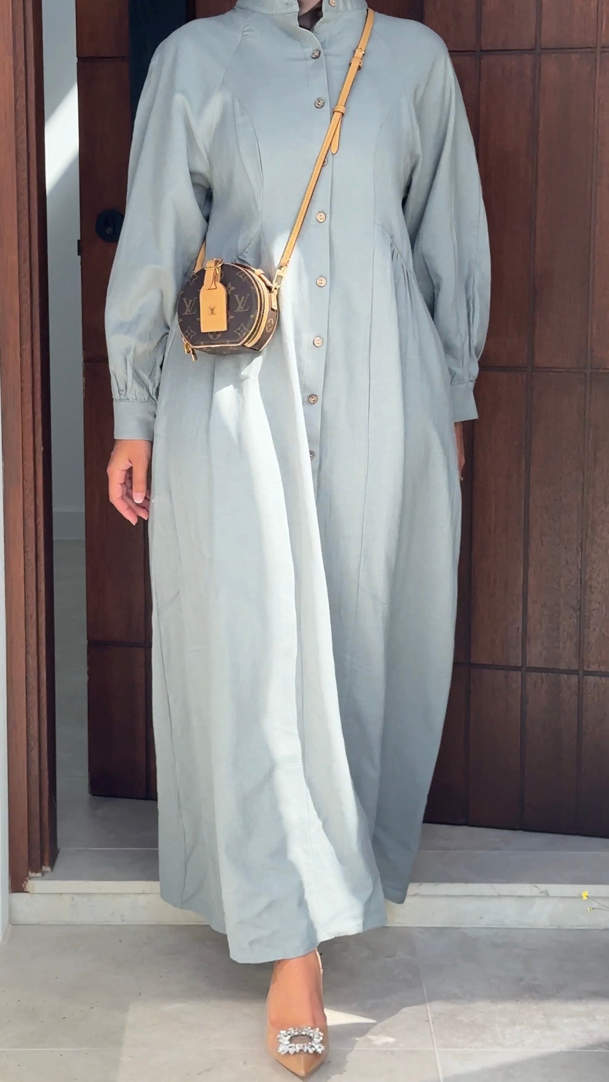 women's modest fashion maxi long-sleeve dress with buttons,spring/summer dress