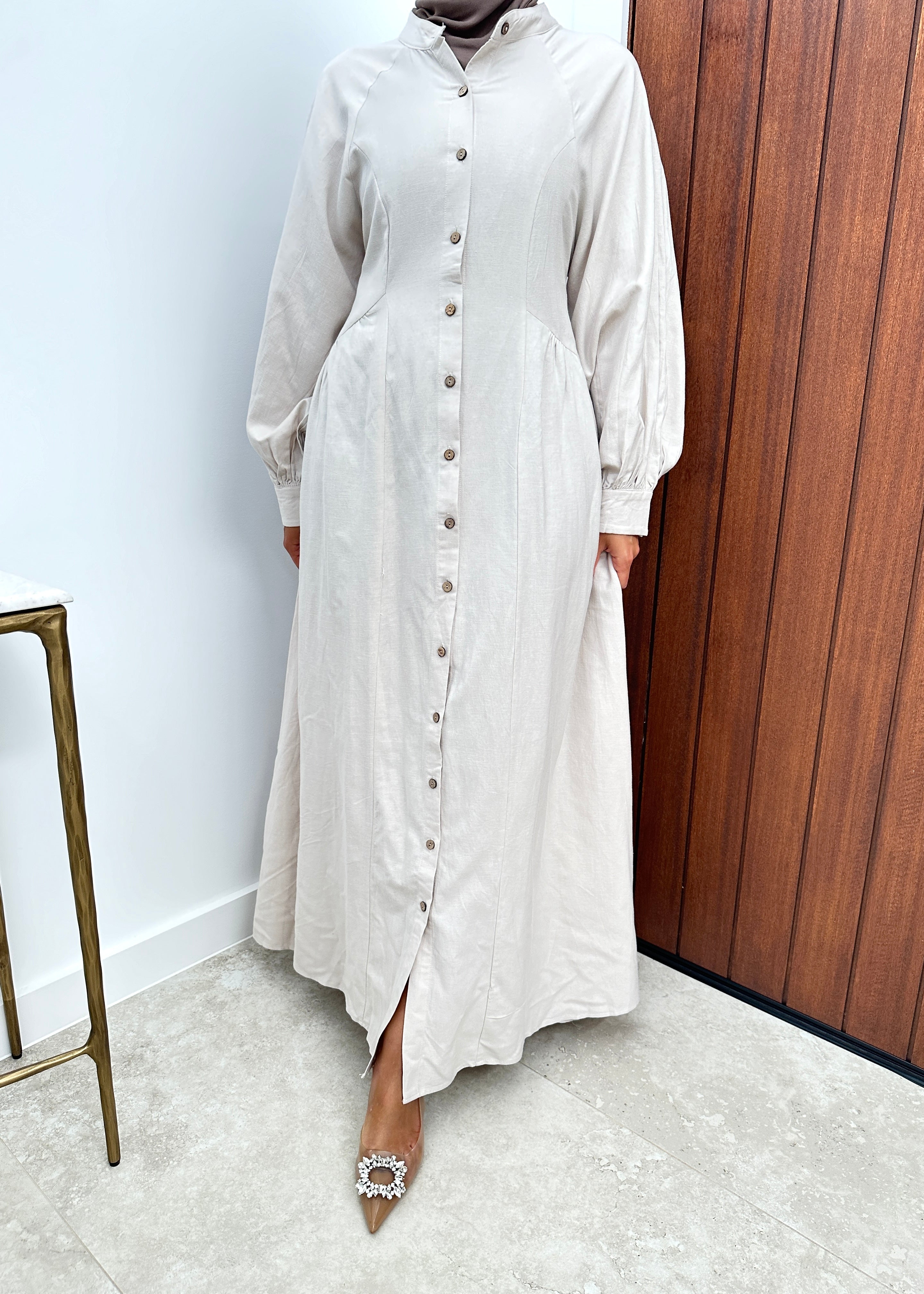 women's modest fashion maxi long-sleeve dress with buttons,spring/summer dress