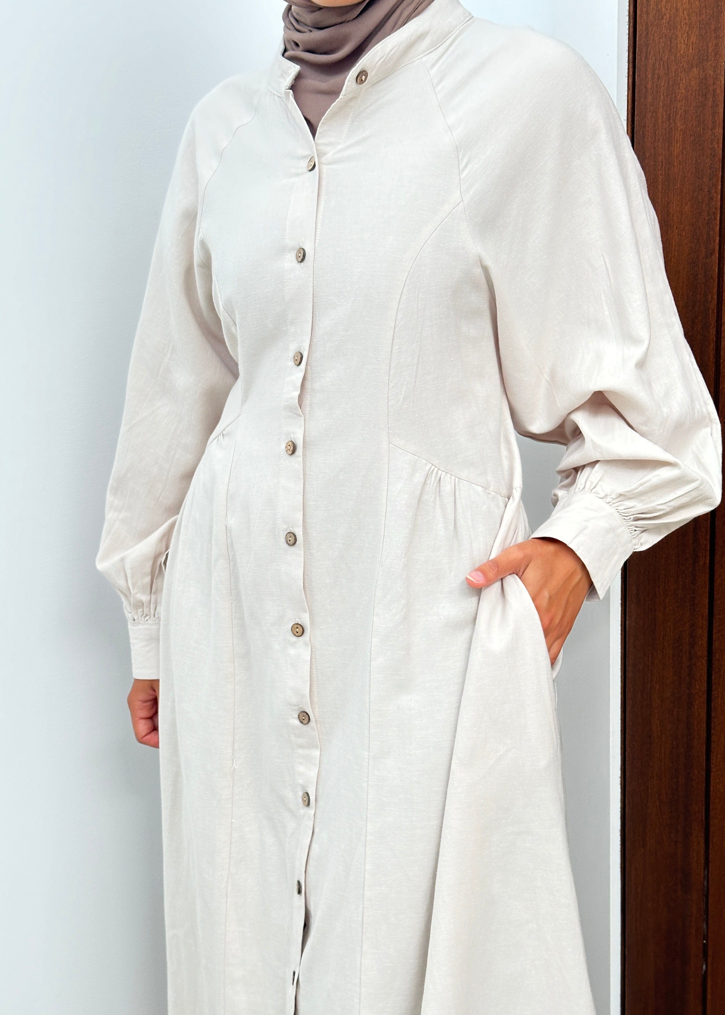 women's modest fashion maxi long-sleeve dress with buttons,spring/summer dress