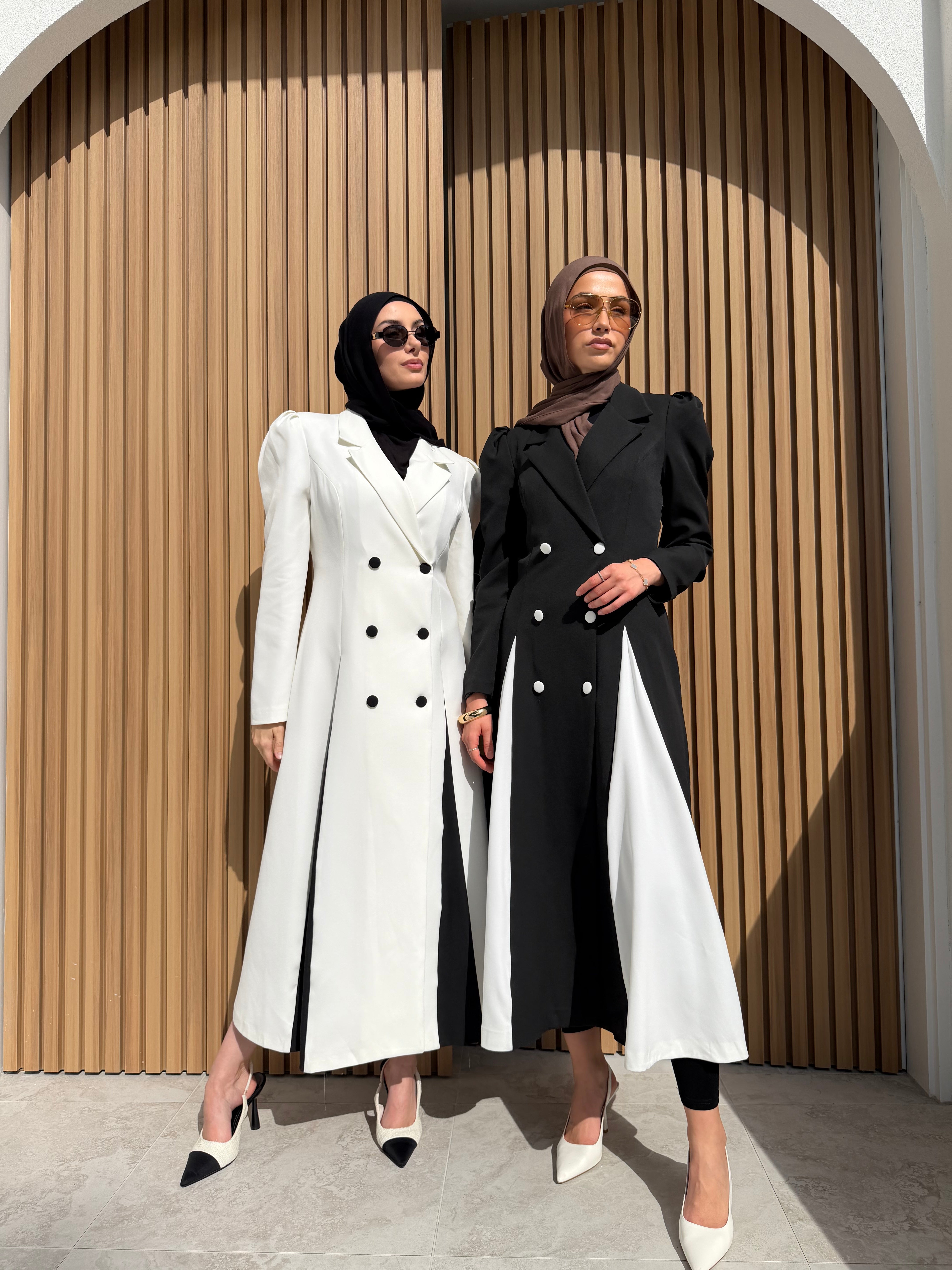 CONTRAST COAT DRESS