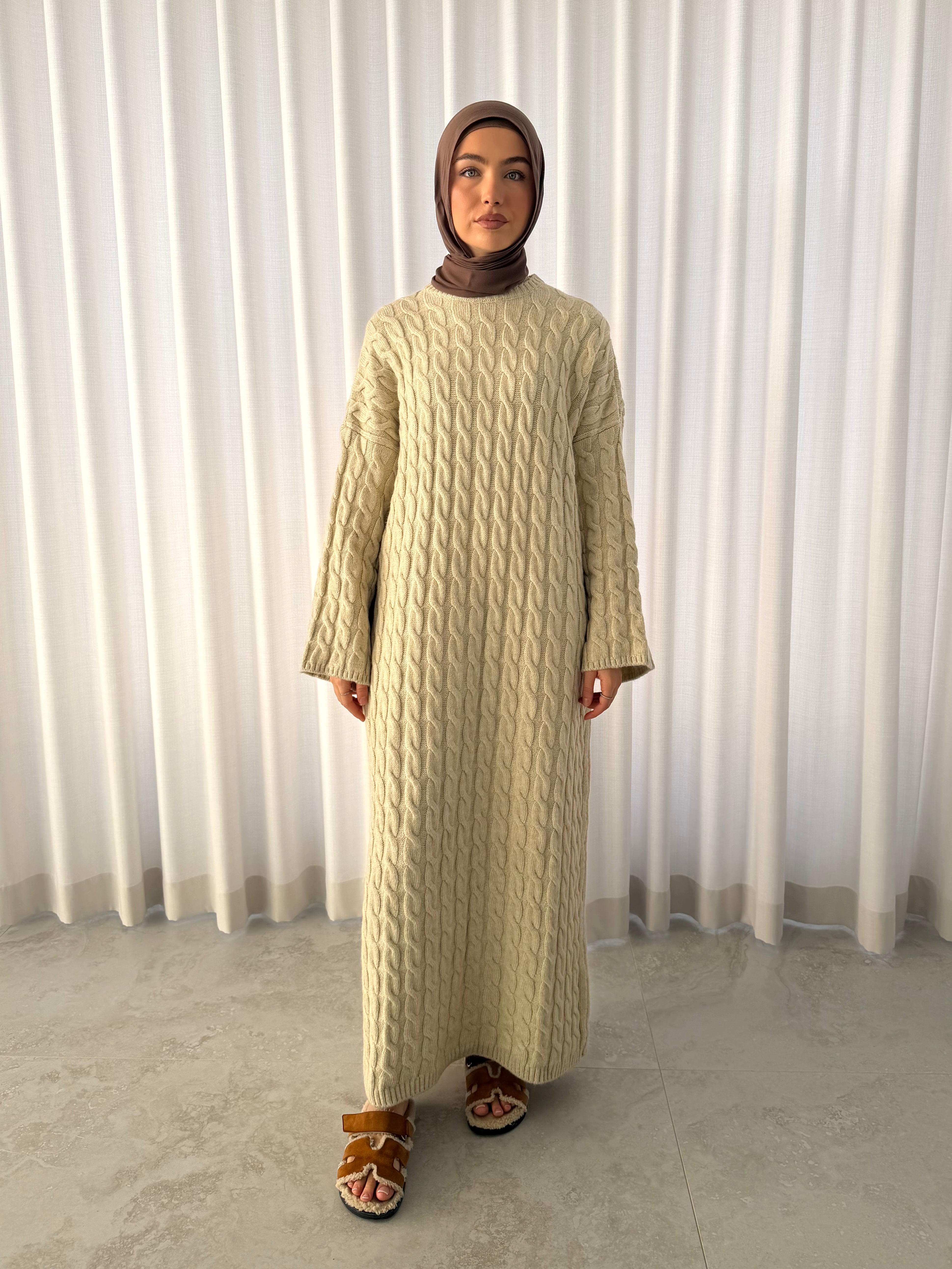 CABLE WOOL DRESS