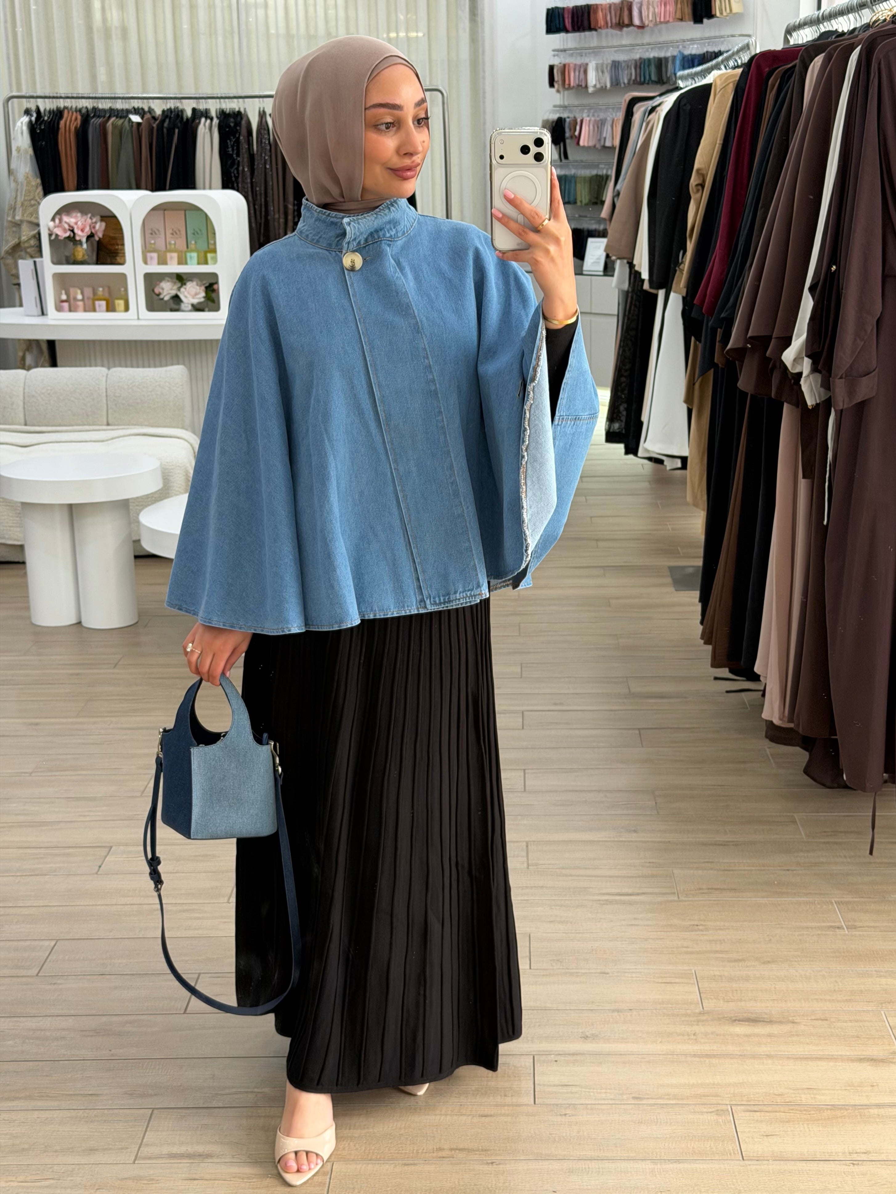 CITY GIRL PONCHO-DENIM