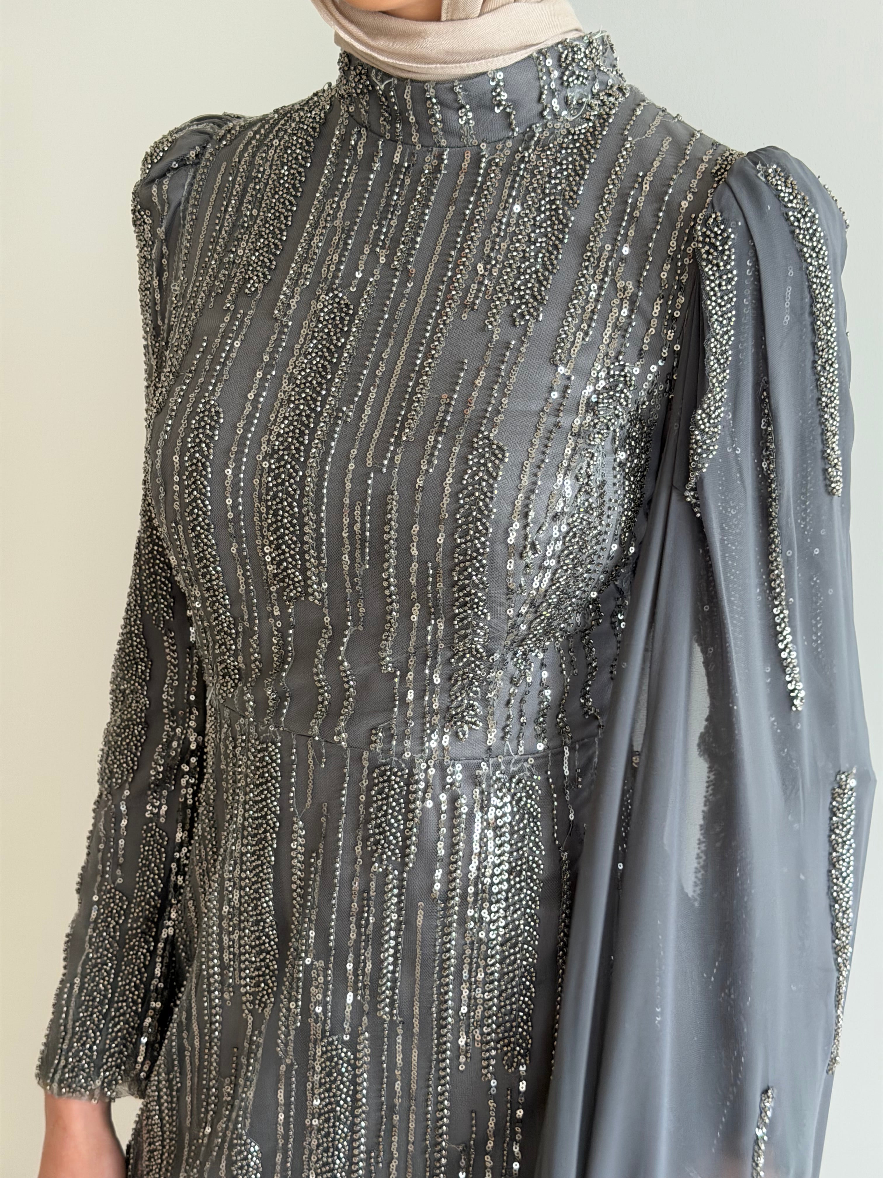 ELLEN SEQUINS FORMAL DRESS- GUNMETAL