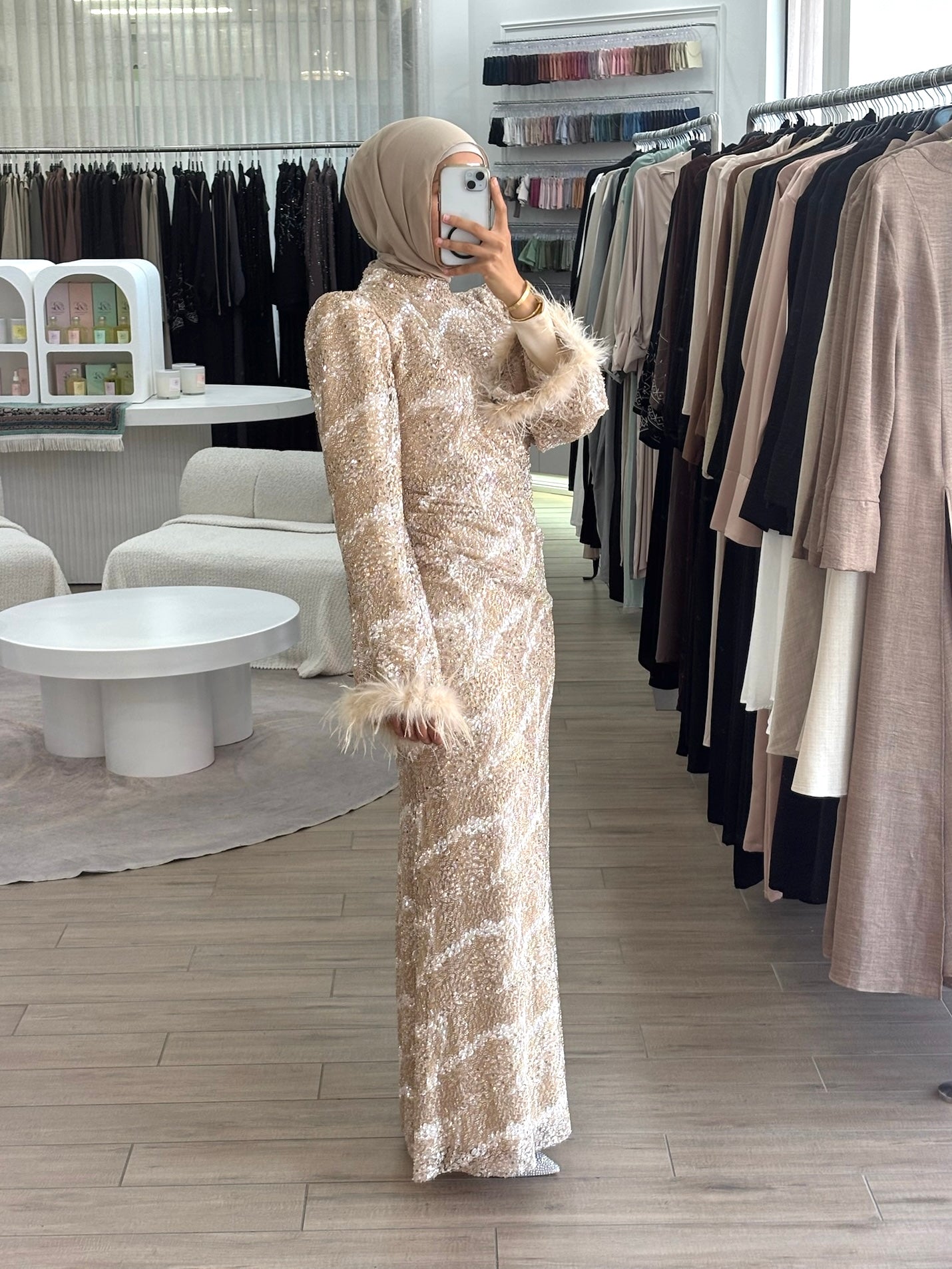 SIMA SEQUINS DRESS - NUDE