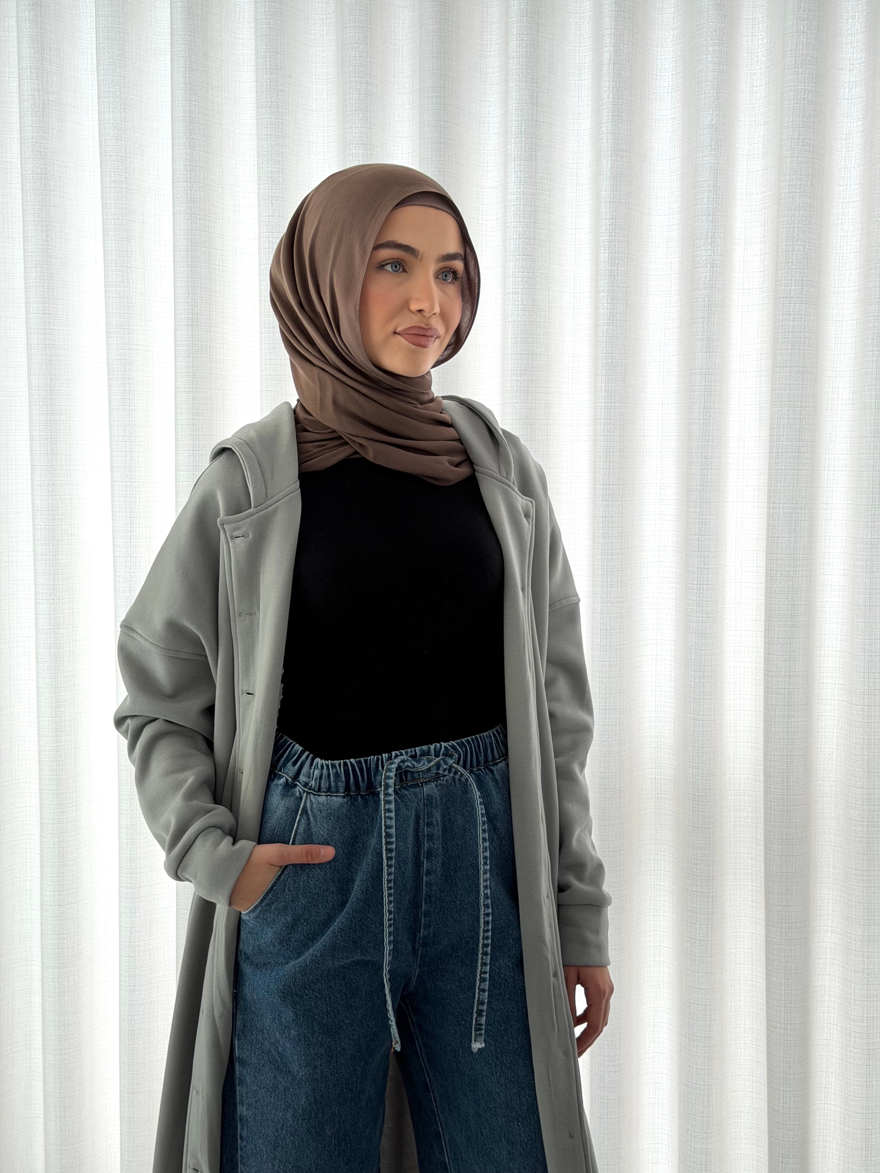 FLOOR LENGTH HOODED JACKET