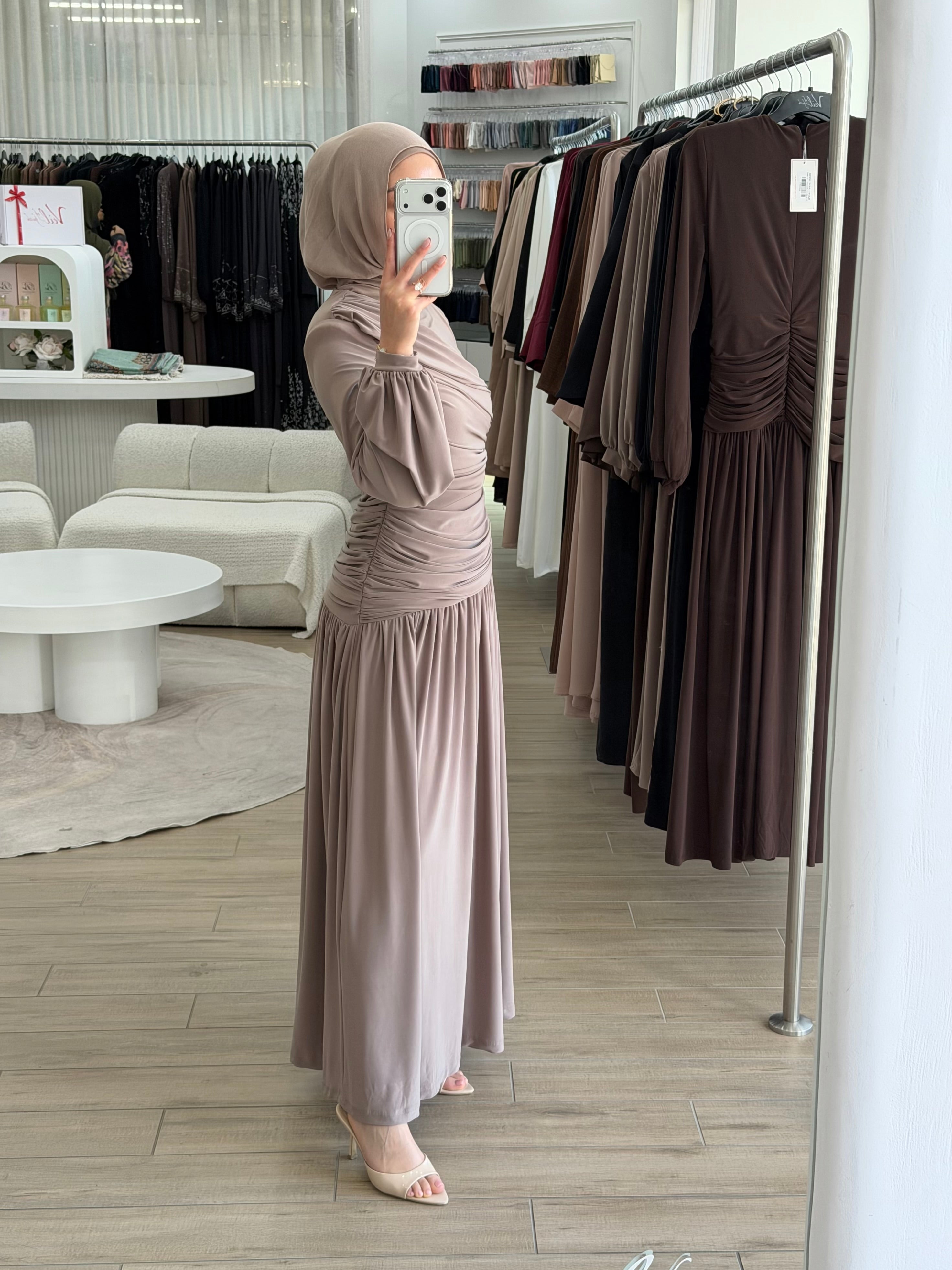 RUCHED JERSEY DRESS