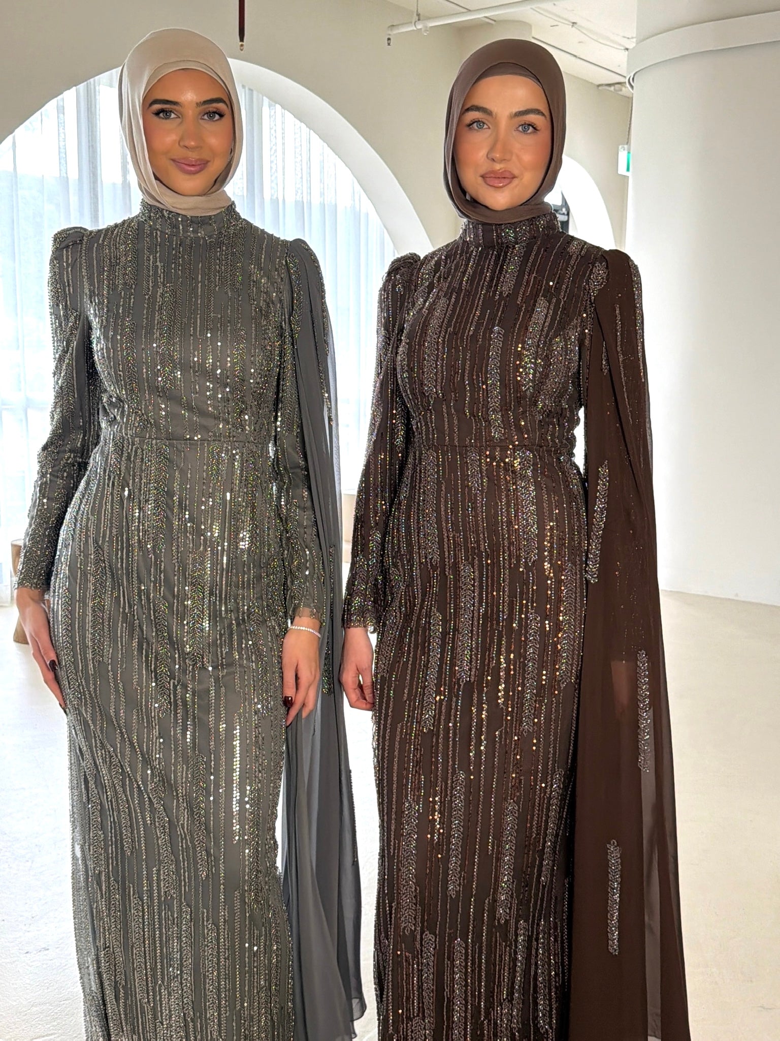 ELLEN SEQUINS DRESS- ESPRESSO
