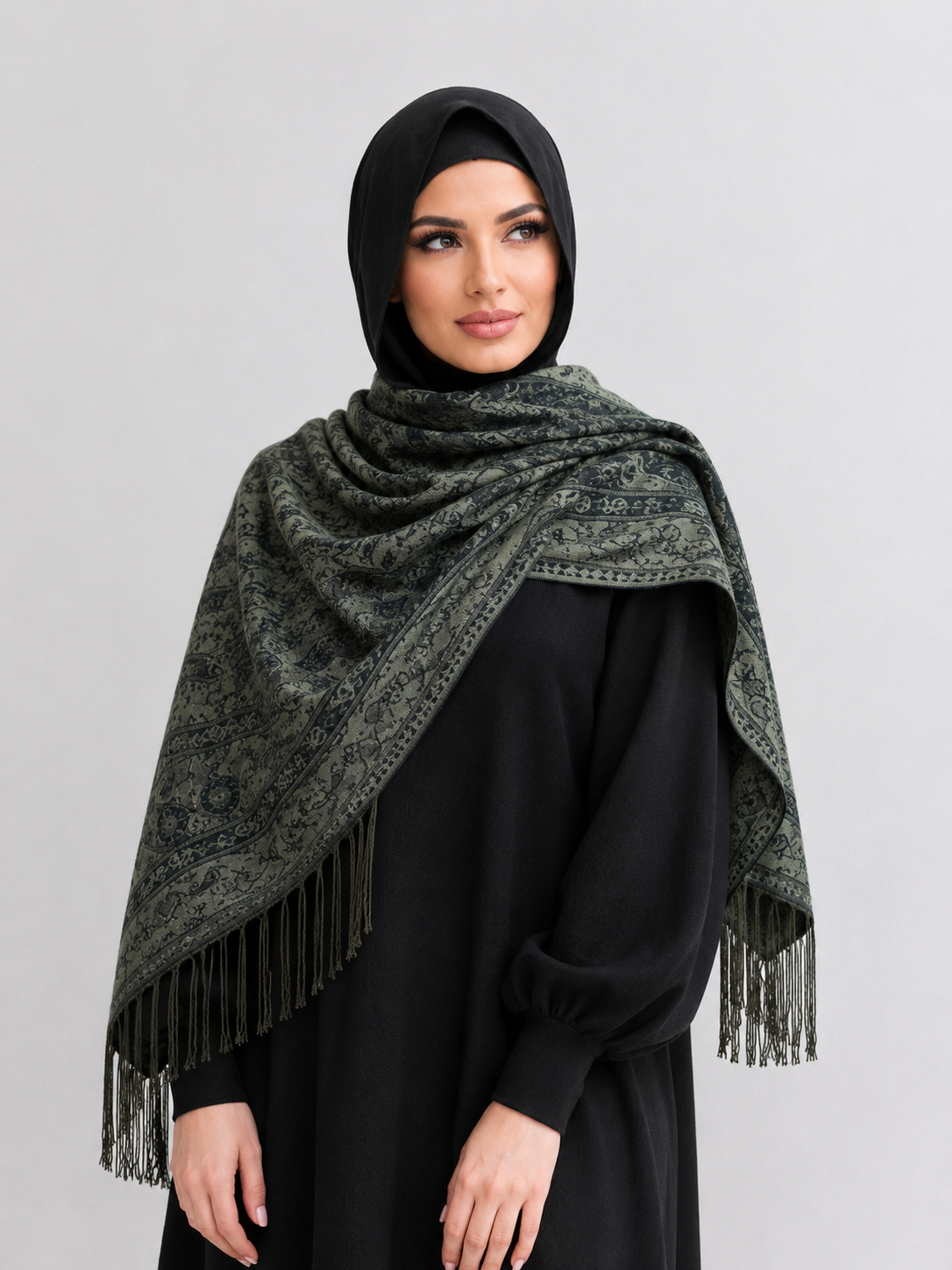 CRAFTED PASHMINA -MOSS
