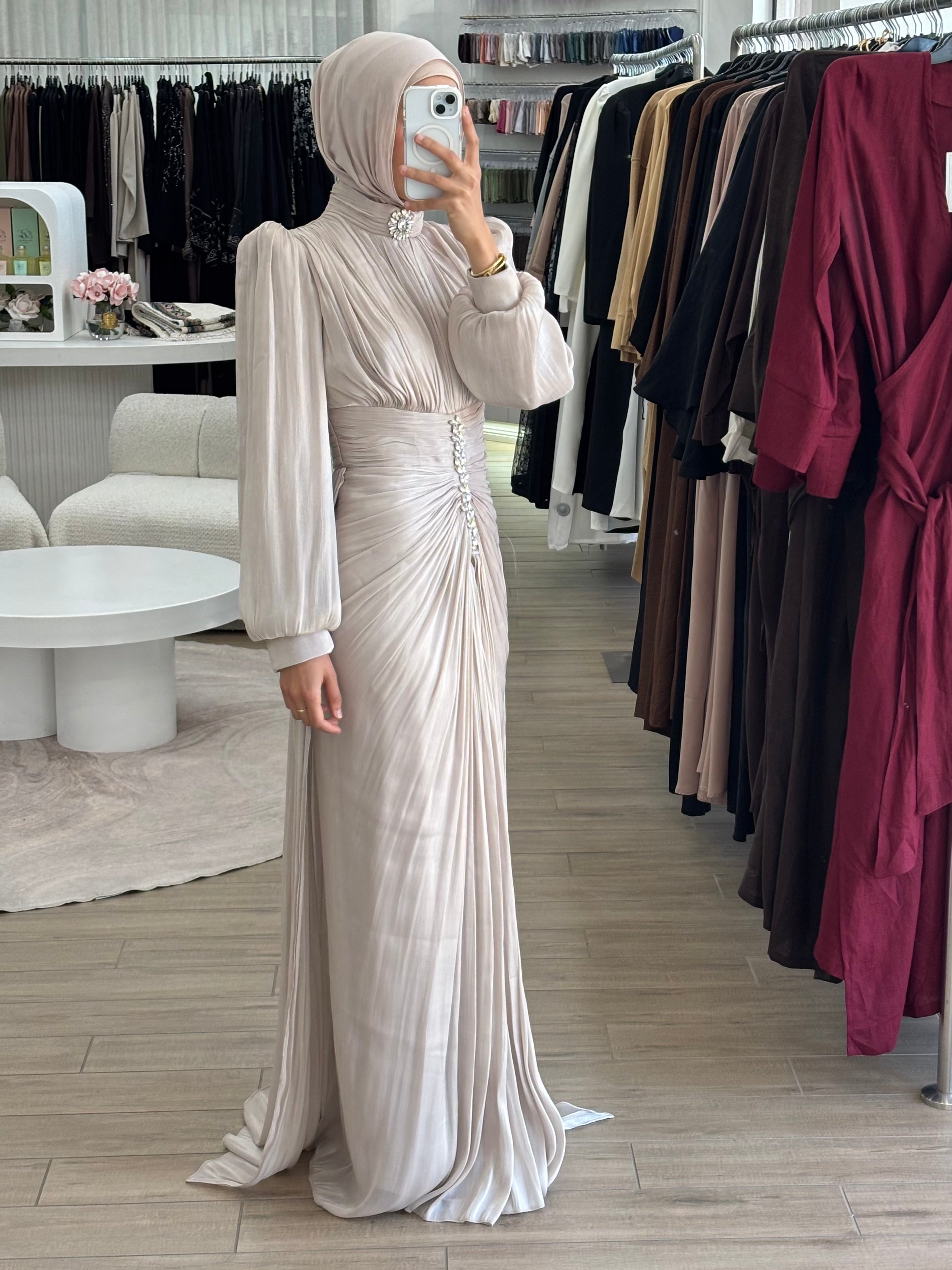 JANAN FORMAL DRESS - STONE