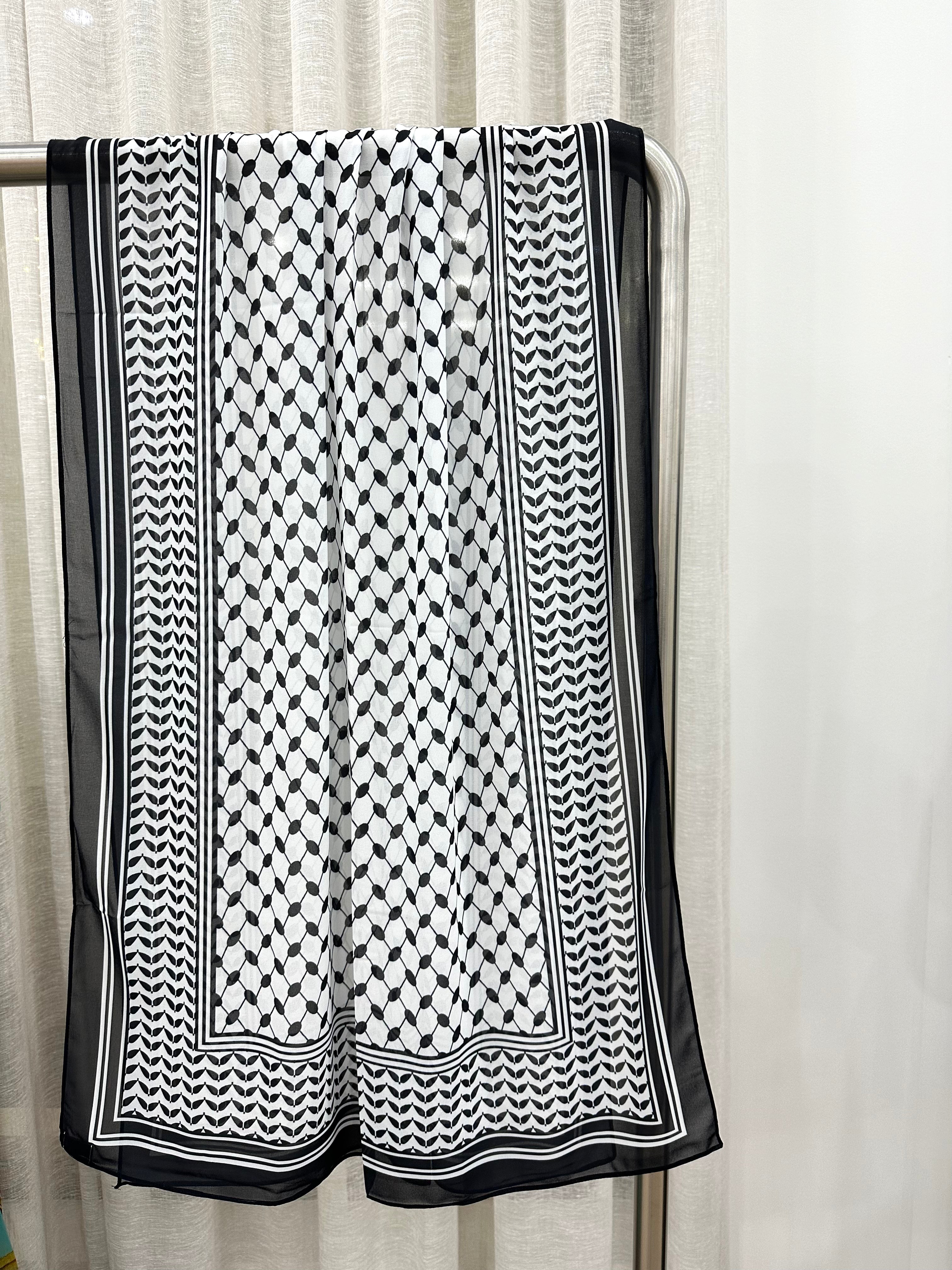 KEFFIYEH PRINT CHIFFON HIJAB