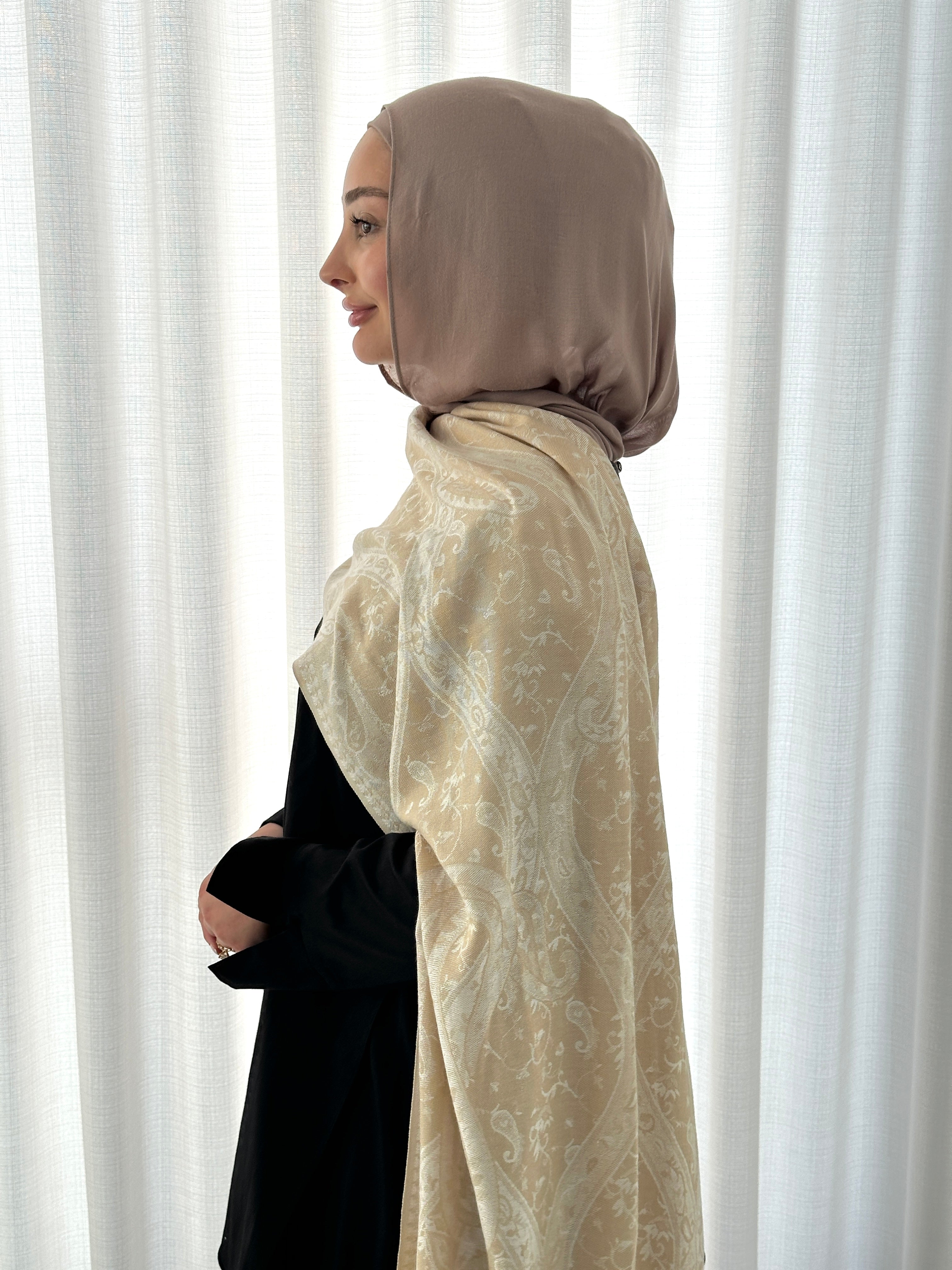 CRAFTED PASHMINA- ANTIQUE GOLD
