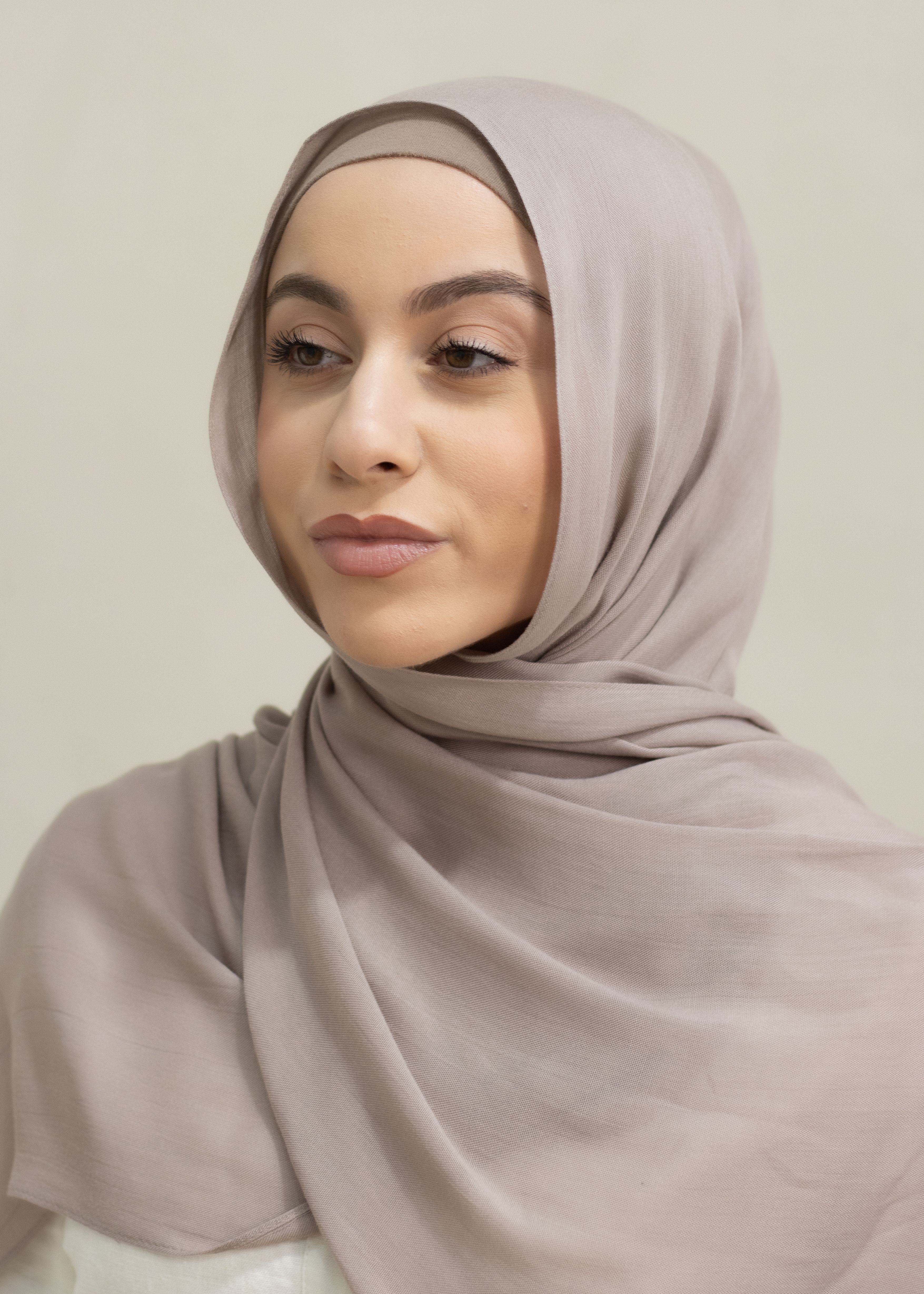 Modal Hijab & Cotton Cap Set in Fawn, featuring a soft, lightweight modal hijab with an elegant drape and near opaque coverage, paired with a comfortable cotton undercap for secure, breathable all-day wear.