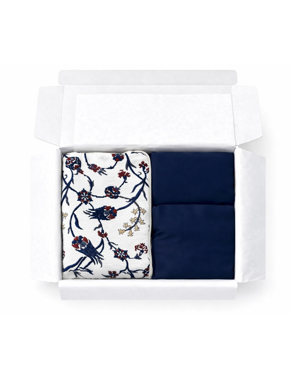 Prayer Gift Box includes a beautifully crafted Travel Prayer Mat and a modest Prayer Set — thoughtfully curated for everyday salah, Ramadan, and special occasions.