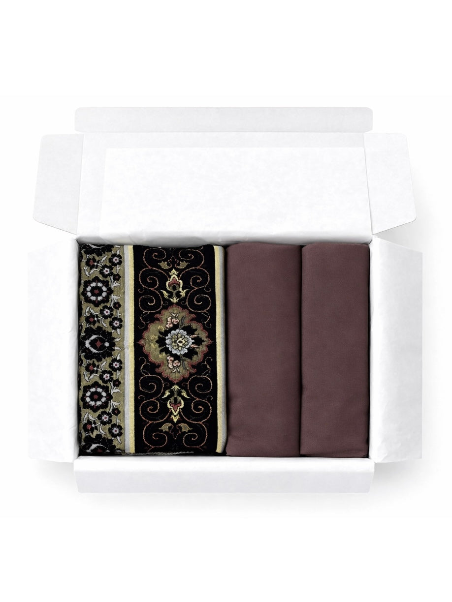 Prayer Gift Box includes a beautifully crafted Travel Prayer Mat and a modest Prayer Set — thoughtfully curated for everyday salah, Ramadan, and special occasions.