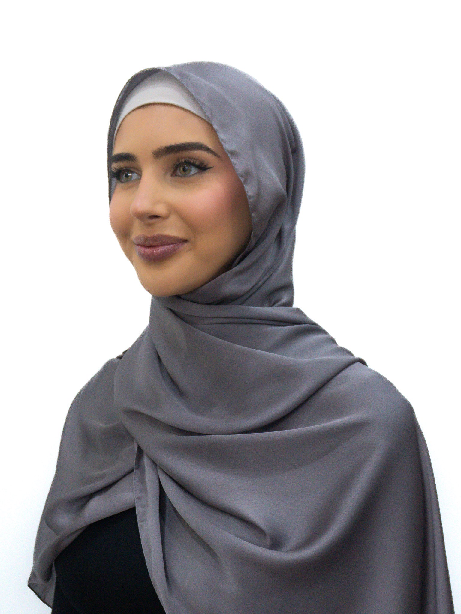 Silk Look Scarf by Veil of Faith in soft satin-finish polyester, made in Turkey, 2m x 70cm.