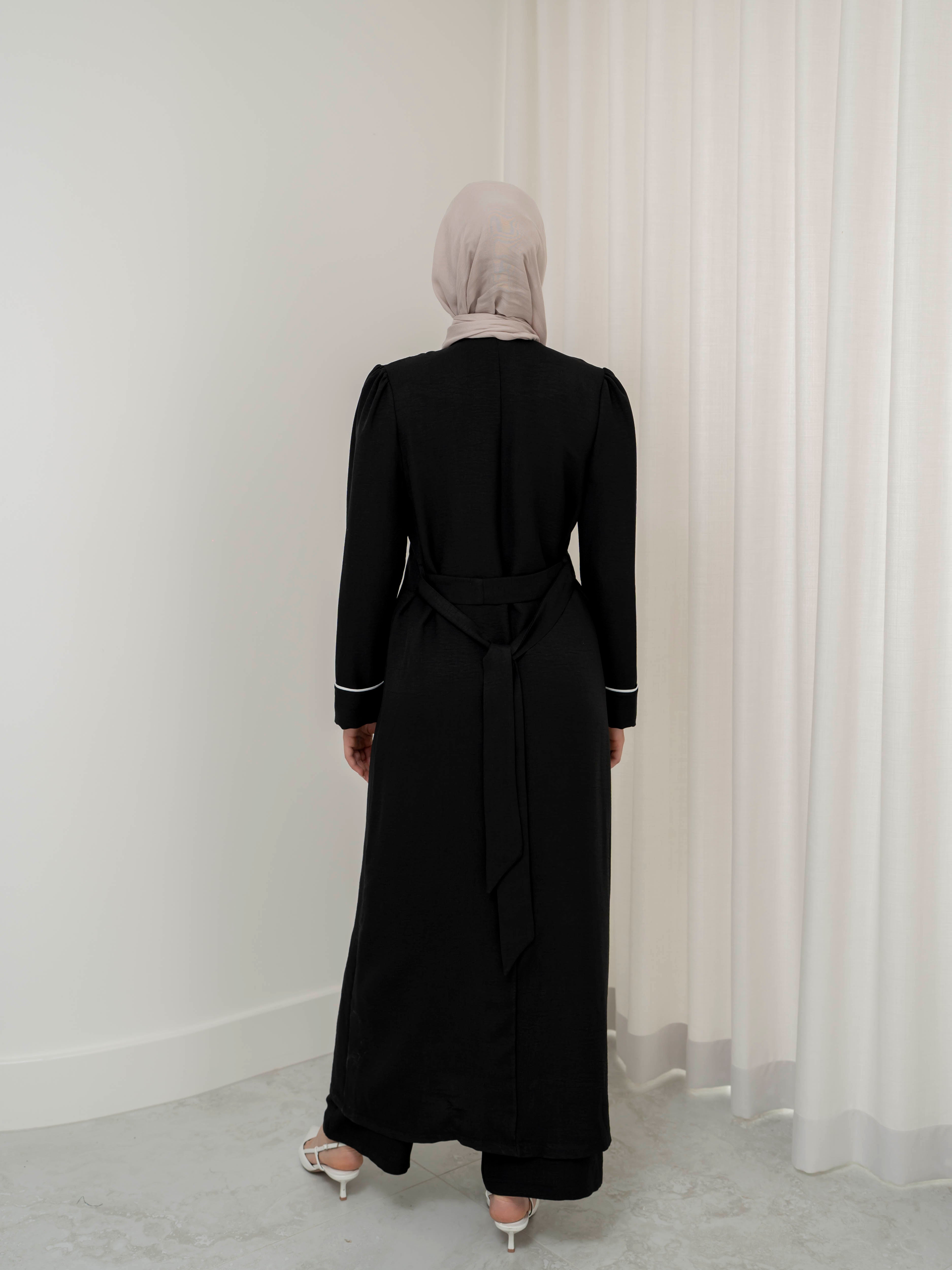 women's 2 piece co-ord matching set includes long sleeve jacket with pant- lightweight and modest