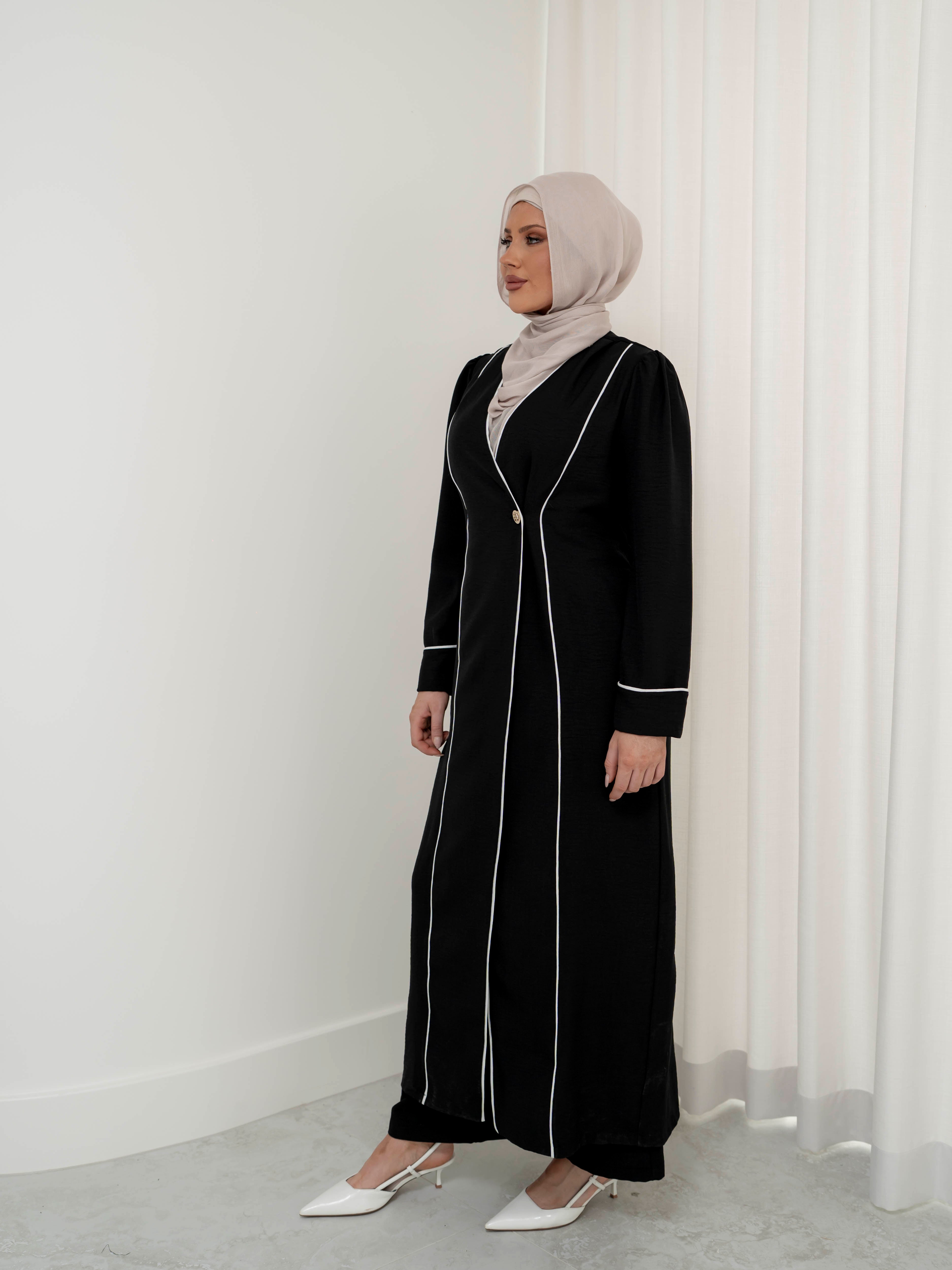 women's 2 piece co-ord matching set includes long sleeve jacket with pant- lightweight and modest
