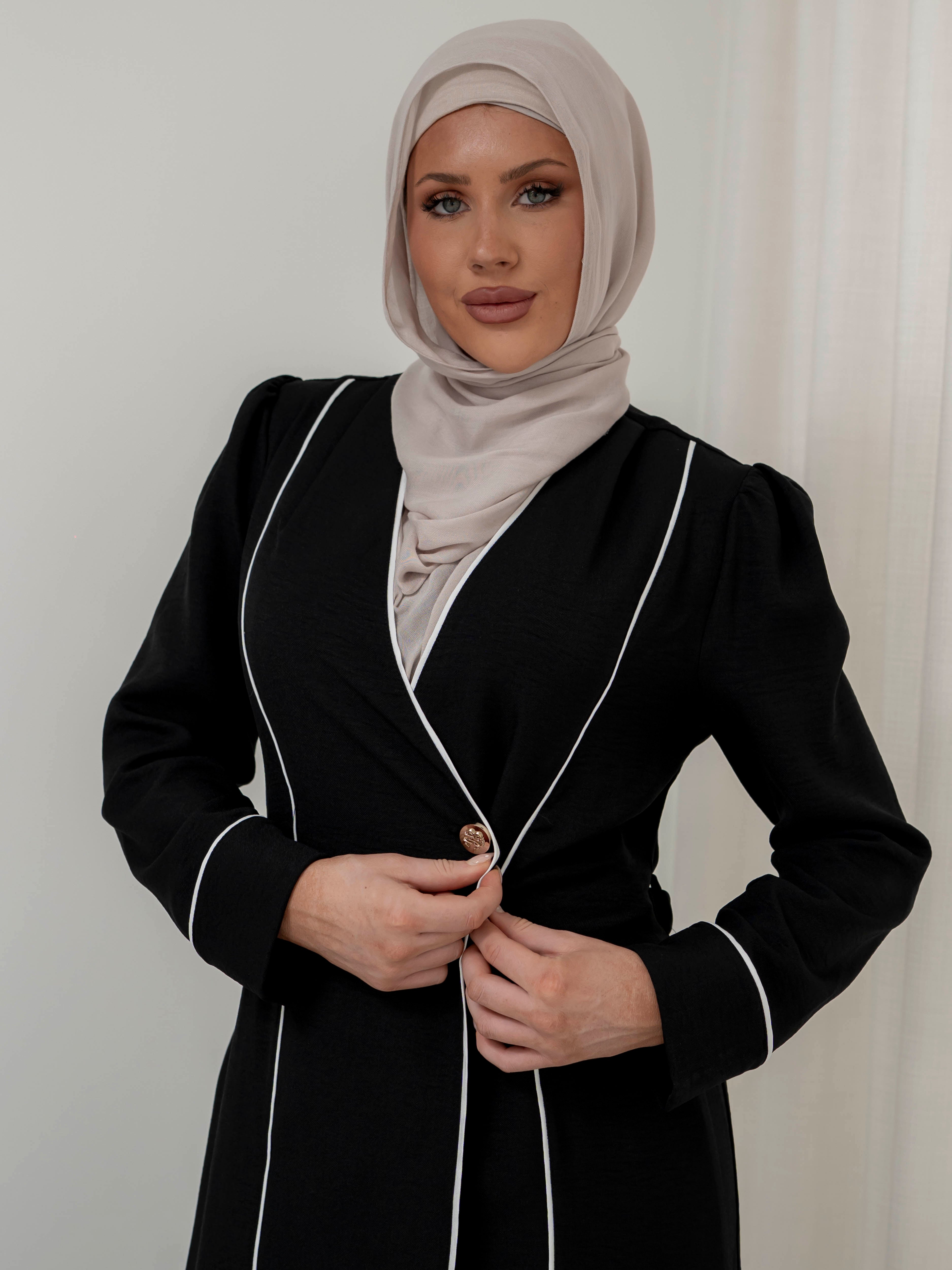 women's 2 piece co-ord matching set includes long sleeve jacket with pant- lightweight and modest