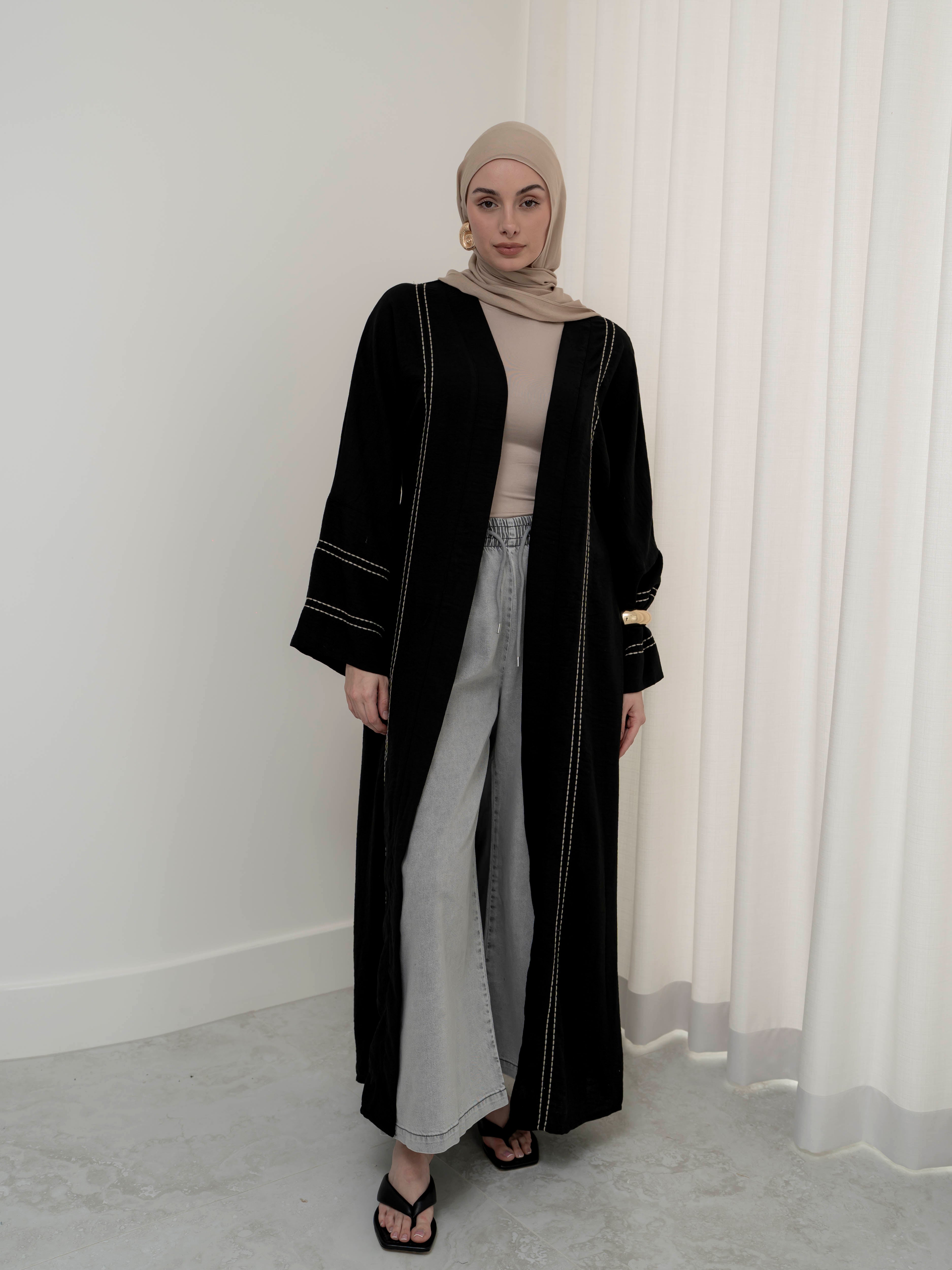 women's kimono for outerwear, layering piece, flowy for spring summer modest fashion, full length, maxi cardigan